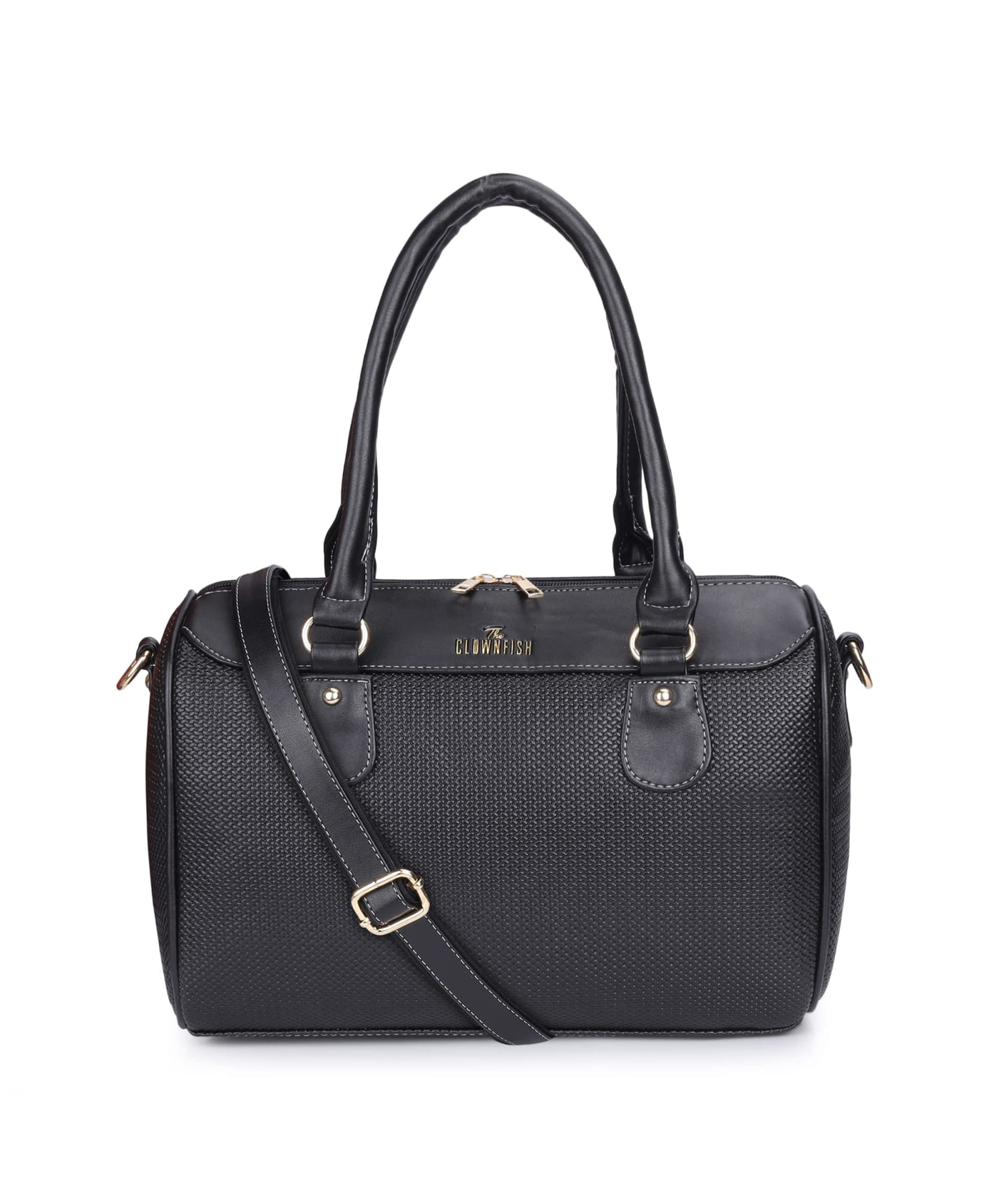 The Clownfish Urja Collection Vegan Leather 9.4 Litre Women's Handbag Shoulder Bag (Black)-picture-20