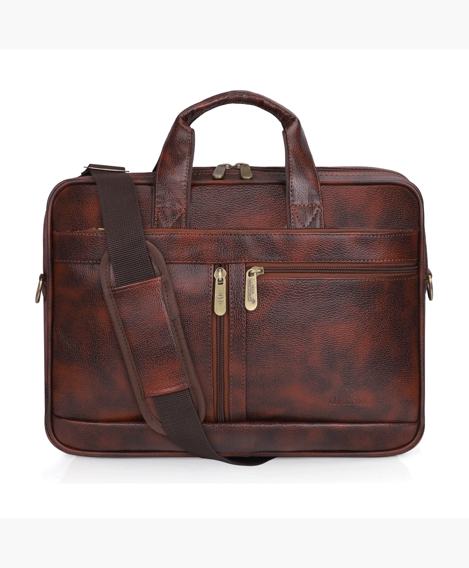 THE CLOWNFISH Faux Leather 15.6 inch Laptop Messenger Bag Briefcase Laptop Bag (Tan)-picture-21