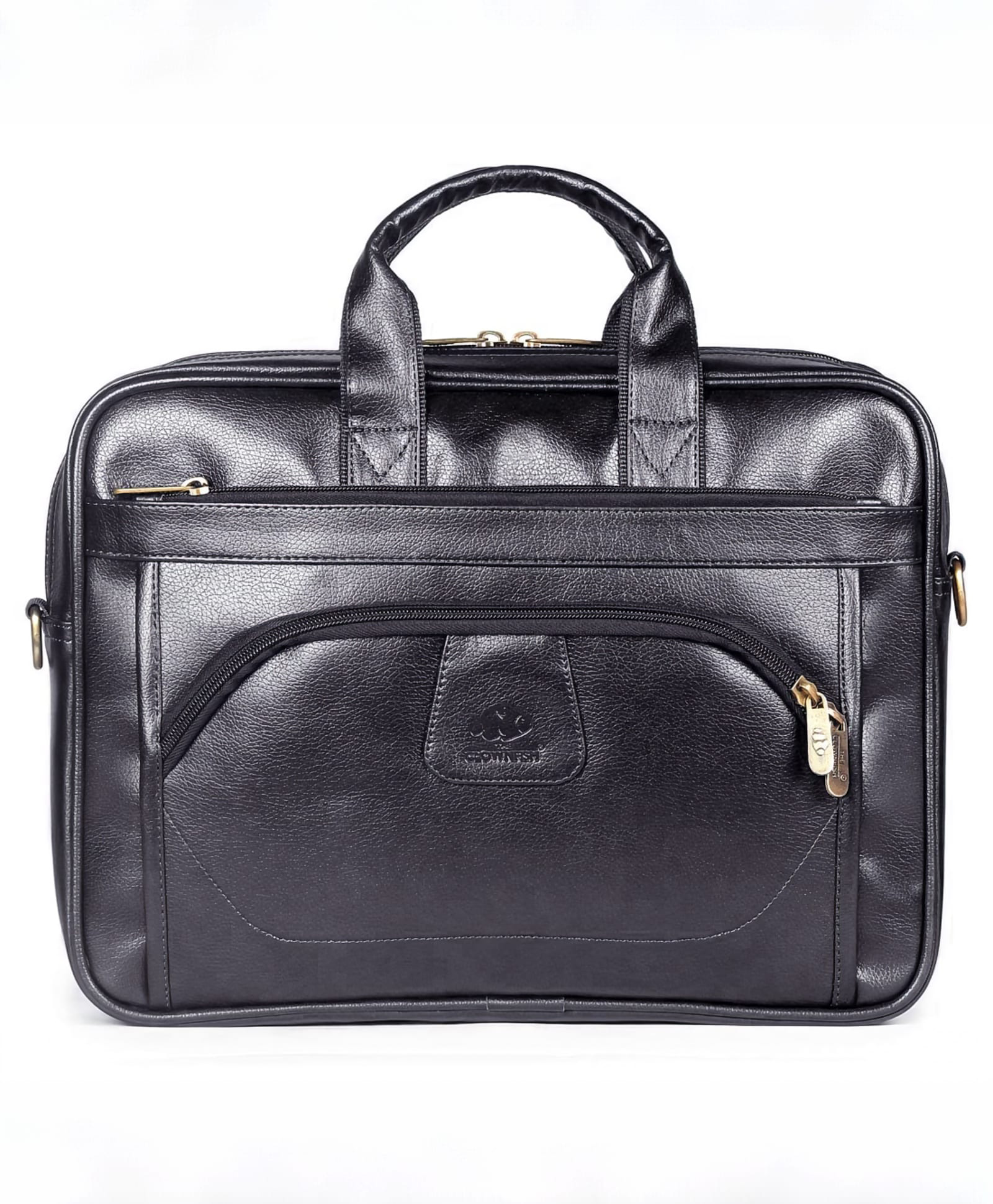 The Clownfish 11 Litre Faux Leather 15.6 Inch Laptop Messenger Bag Briefcase (Black)-image-35