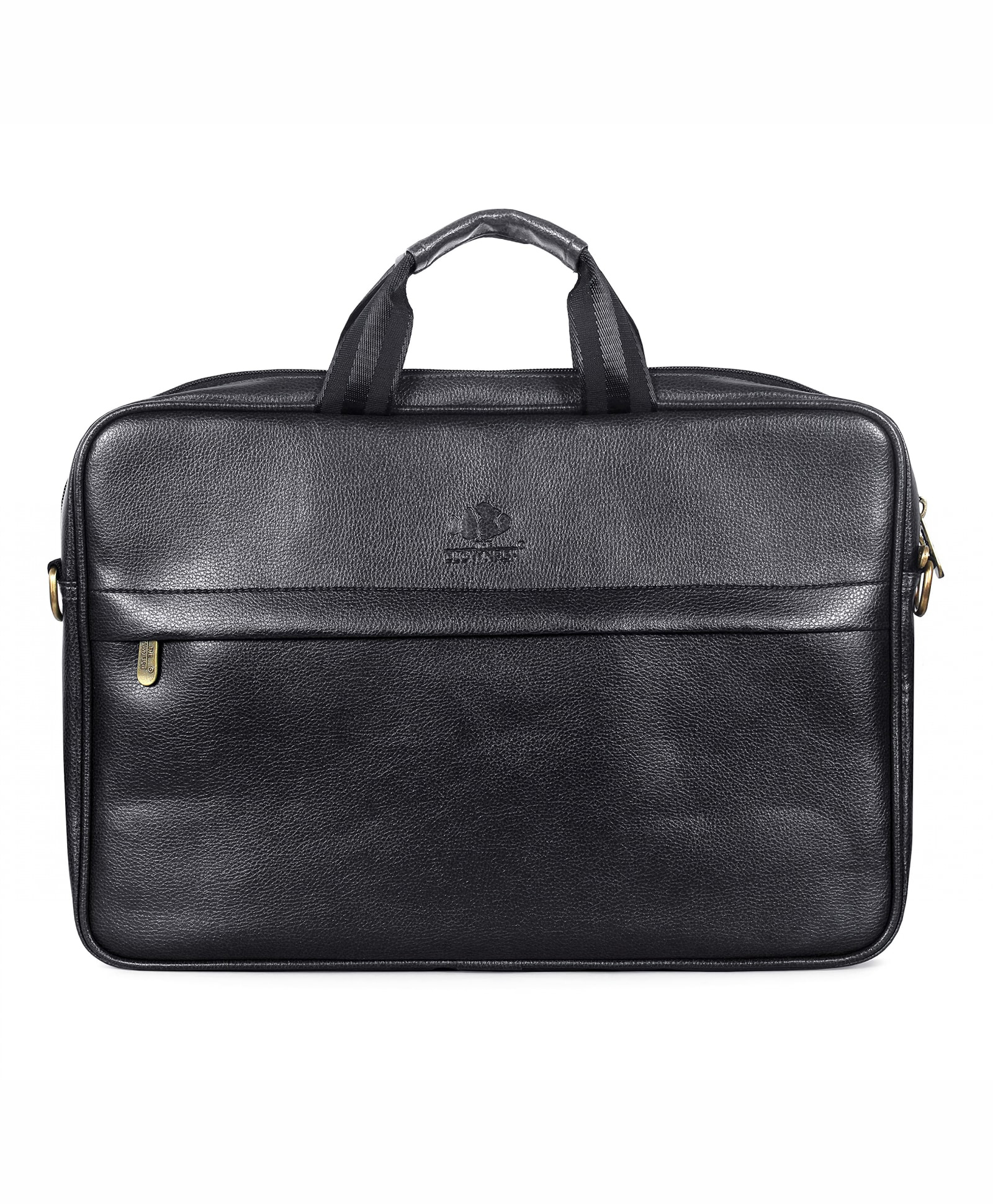 THE CLOWNFISH Unisex Noble Faux Leather 15.6 Inch Laptop Messenger Bag Briefcase (Black)-picture-25