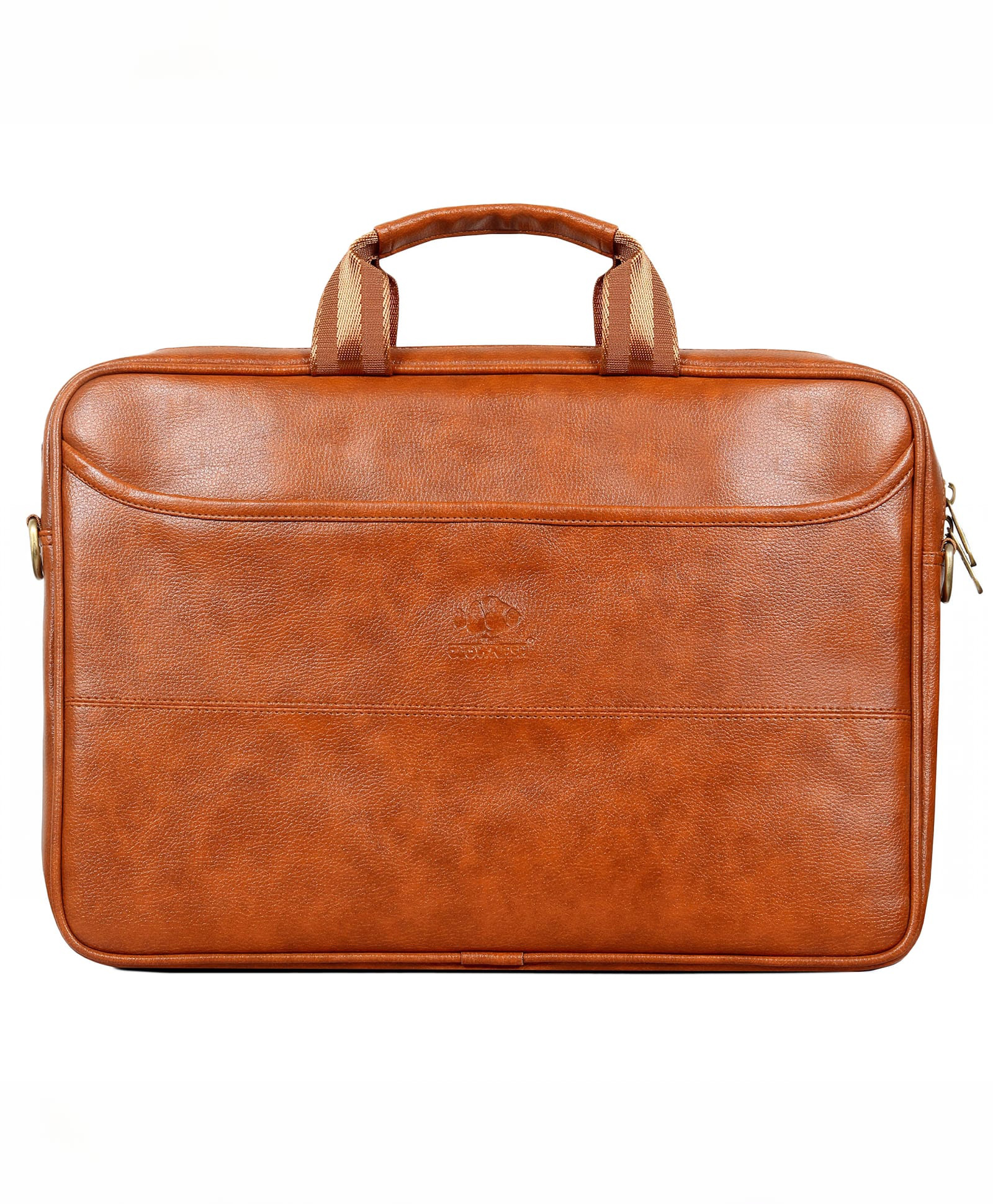 The Clownfish Divine Faux Leather 15.6 Inch Laptop Messenger Bag Briefcase (Tan)-picture-11