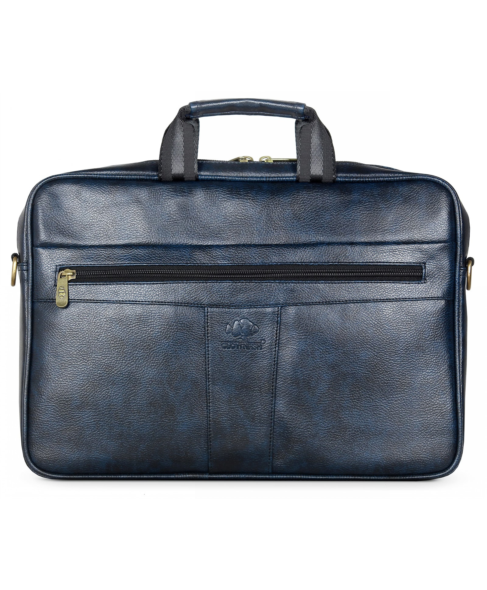 The Clownfish Icon Faux Leather 15.6 Inch Laptop Messenger Bag Briefcase (Blue)-picture-6