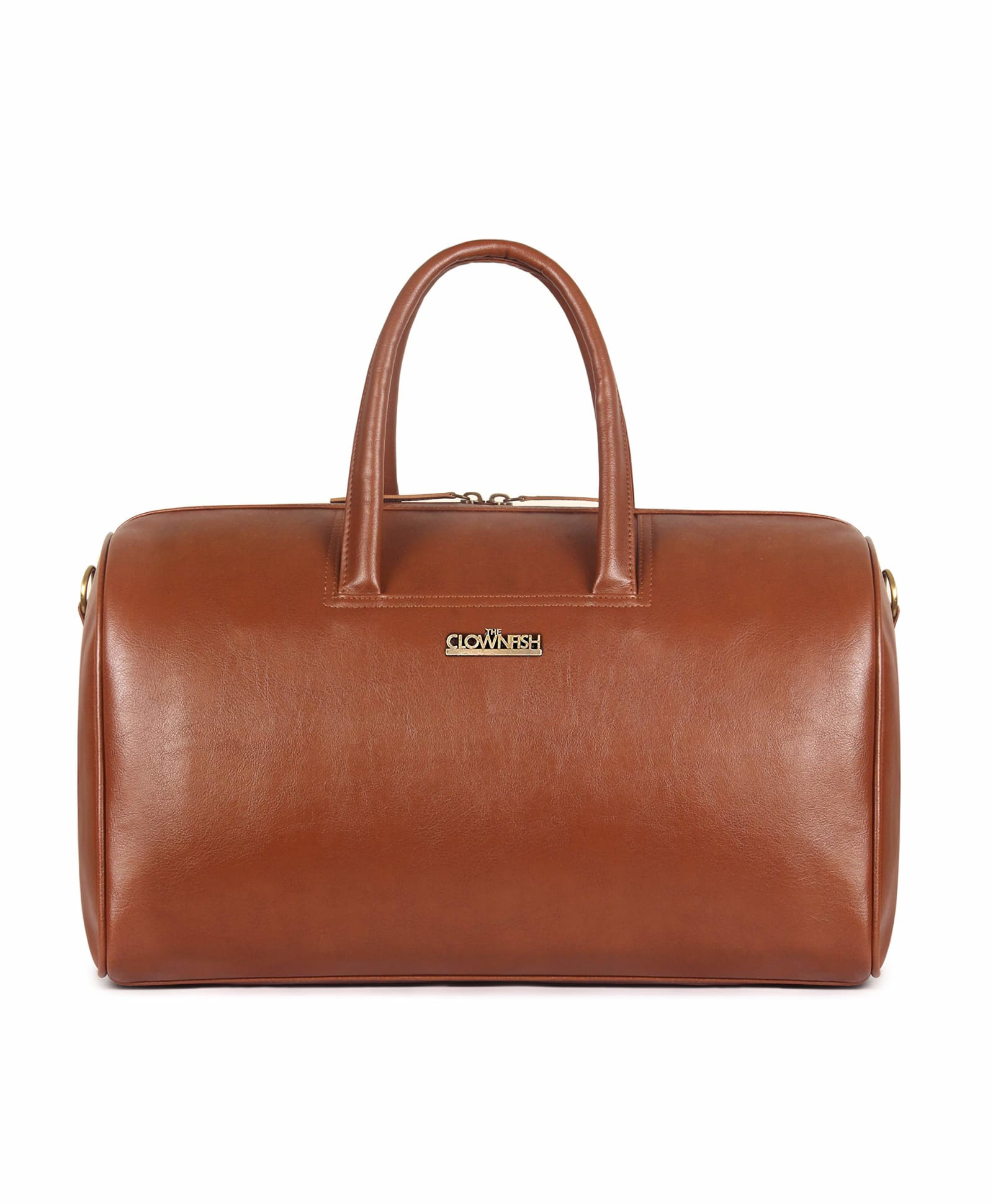 THE CLOWNFISH Vintage 33 Liters Faux Leather Duffel Travel Bag (Caramel),W-27 Cm-picture-9