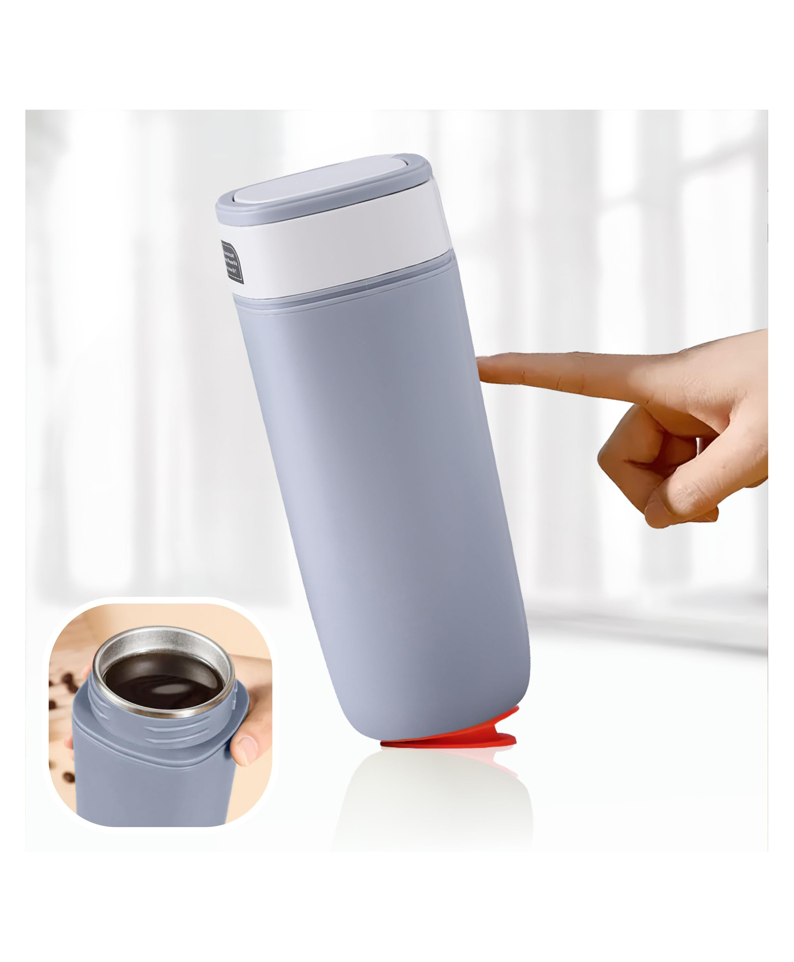 the better home UMAI Water bottle Anti Fall (suction Bottom)|Grey|FFX-385FQGR-picture-18