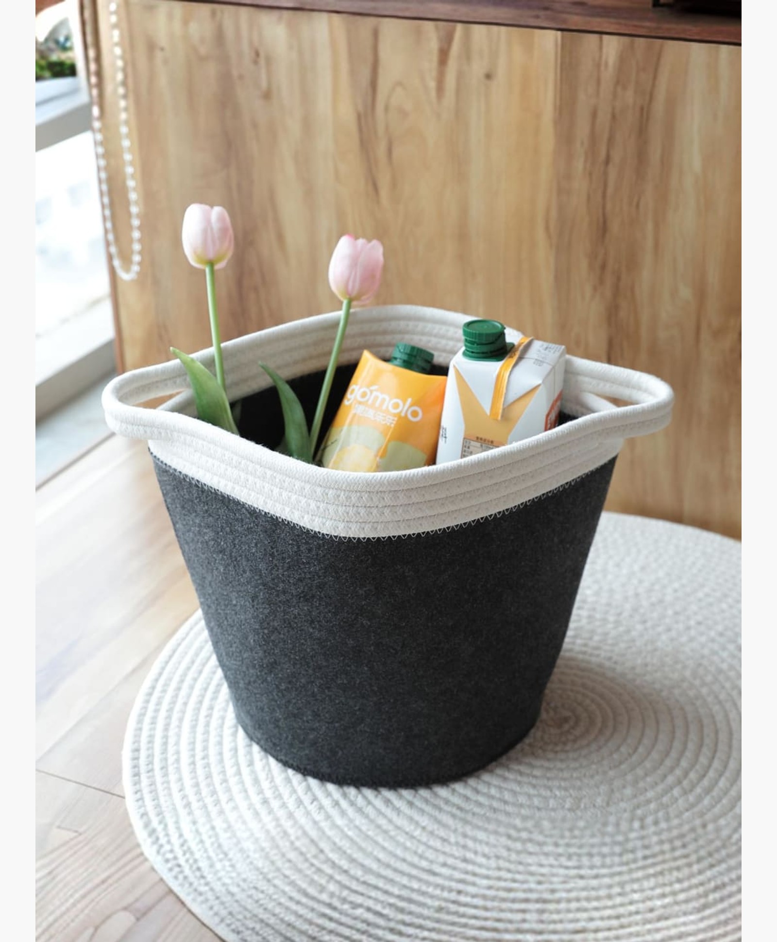 The Better Home Storage Basket-CRS107-DarkGrey-white-image-4
