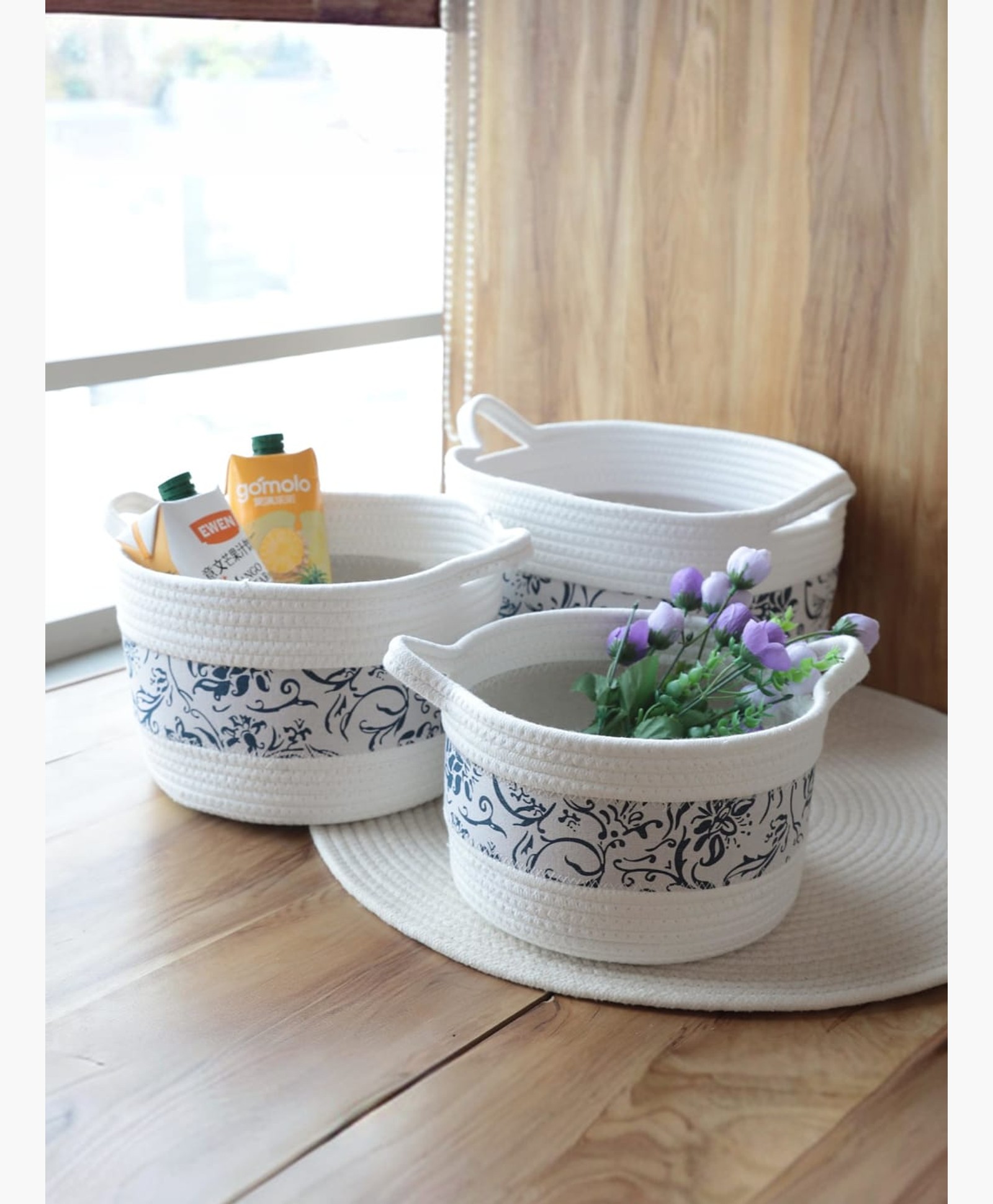 The Better Home Storage Basket-21D3-025-White-Black-picture-46