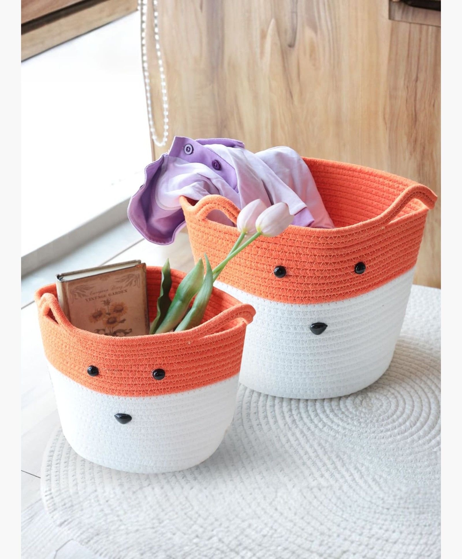 The Better Home Storage Basket-CR015-White-Orange-picture-10