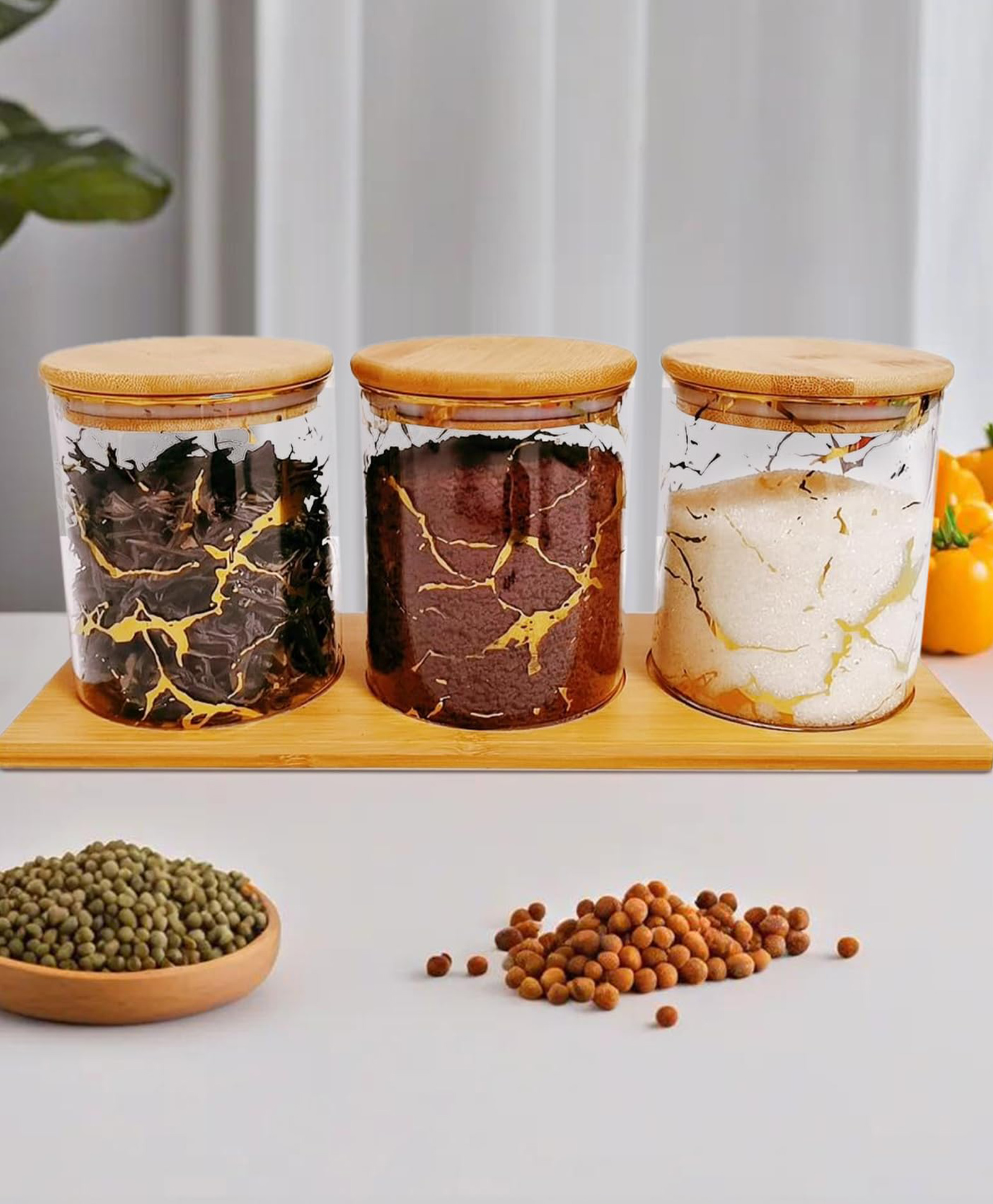 the better home 1 3 pcs Borosilicate Canister set | 850ml | Transparent-1 | PLS3780-DH-picture-34