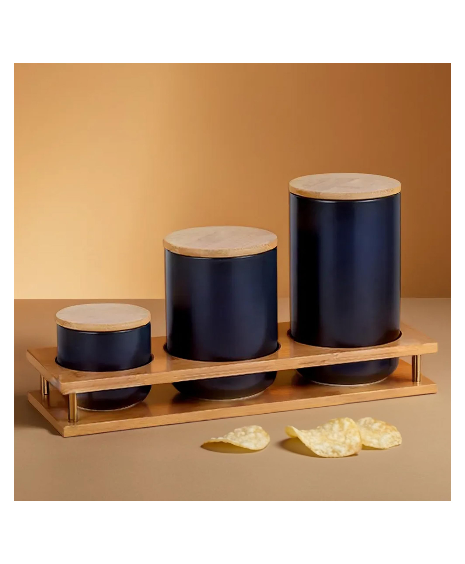 Better Home Ceramic Container Set 3pcs | Airtight Lids | Fridge Storage | Black | 260 ml - 1000 ml-image-13