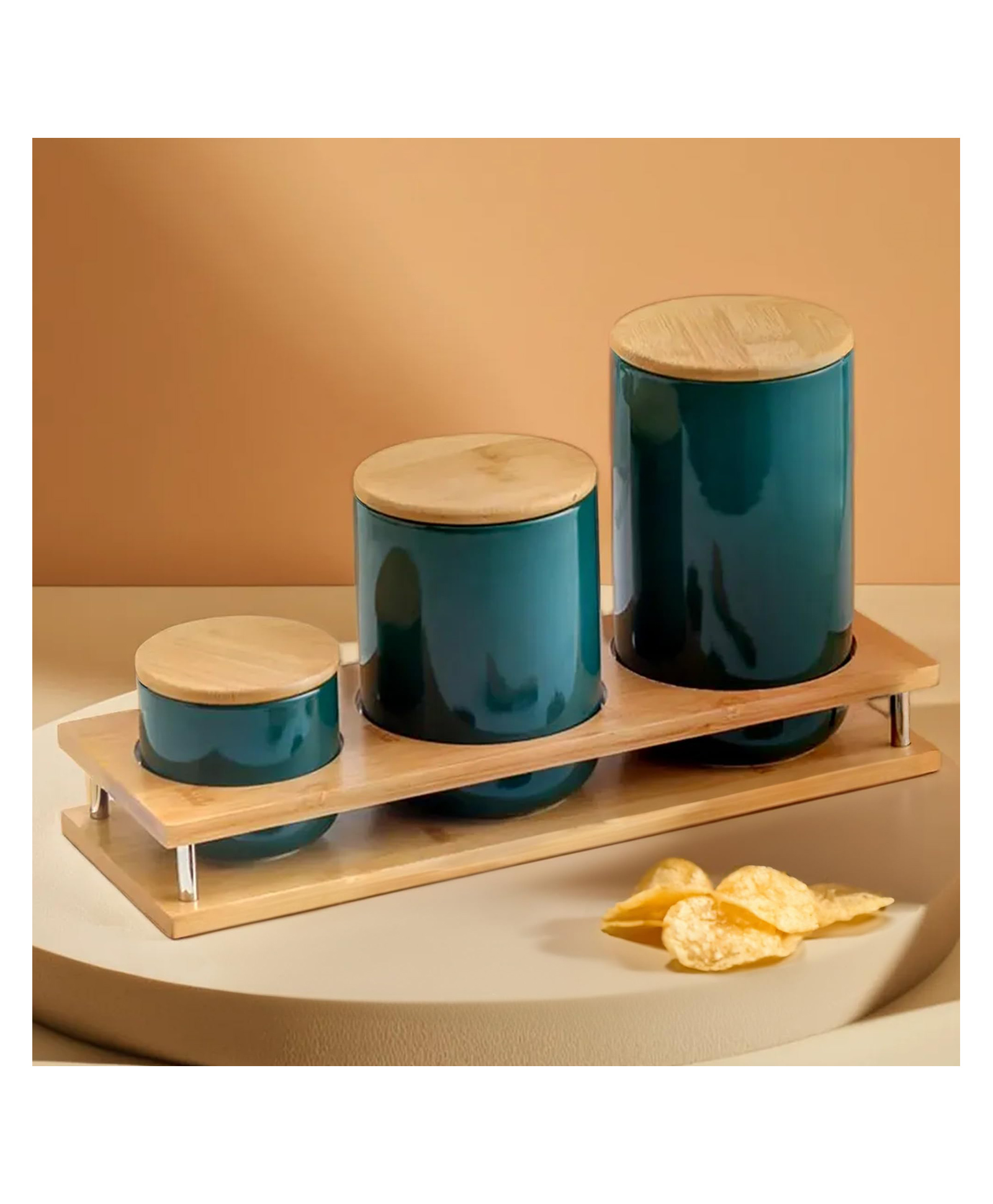 UMAI 3 Pcs Ceramic Jar Set | 260ml, 800ml, 1000ml | green | YX08-3-GN-image-11