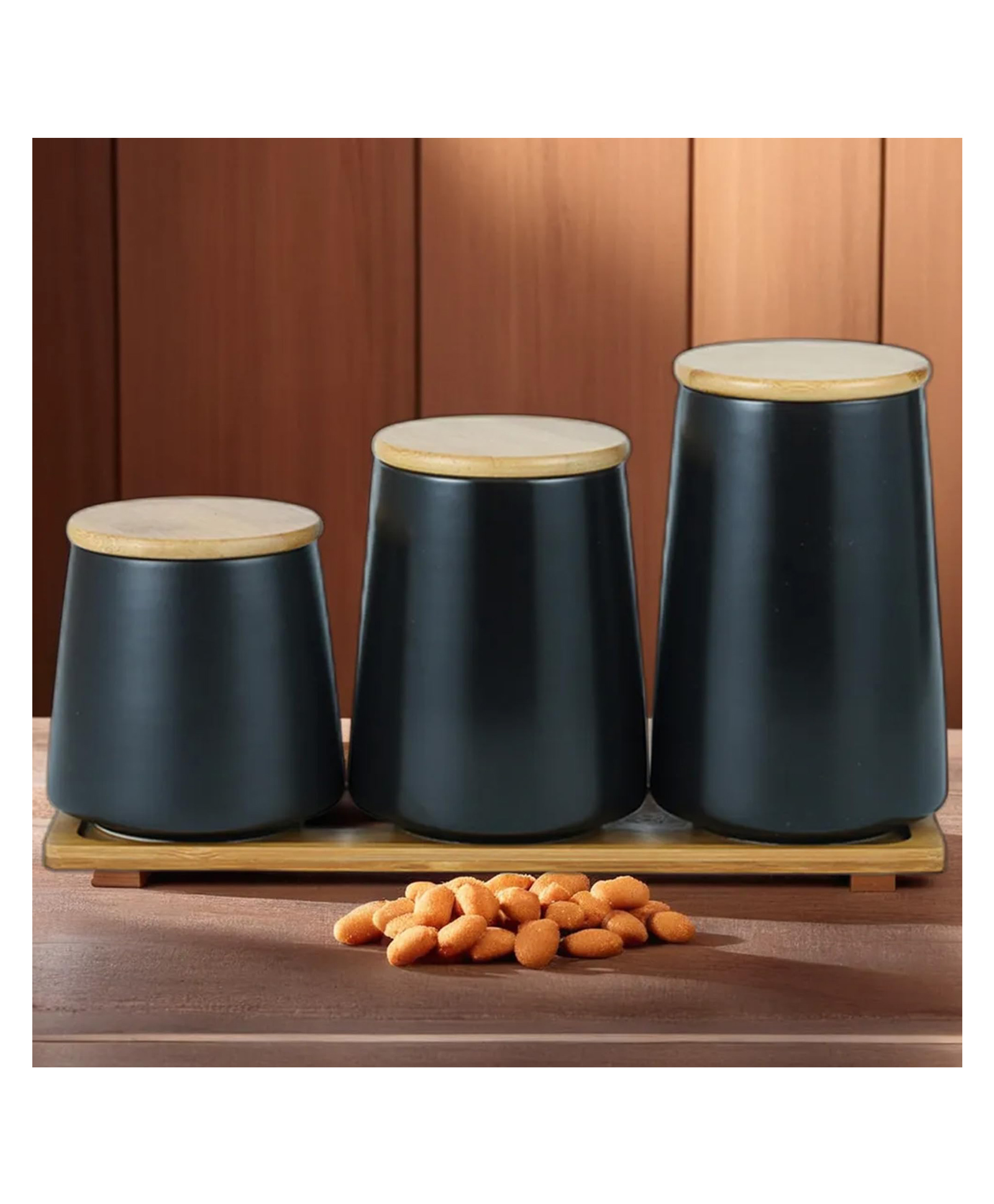 UMAI 3 Pcs Ceramic Jar Set | 500ml, 700ml, 850ml | Black | YX04-3-BK-image-12