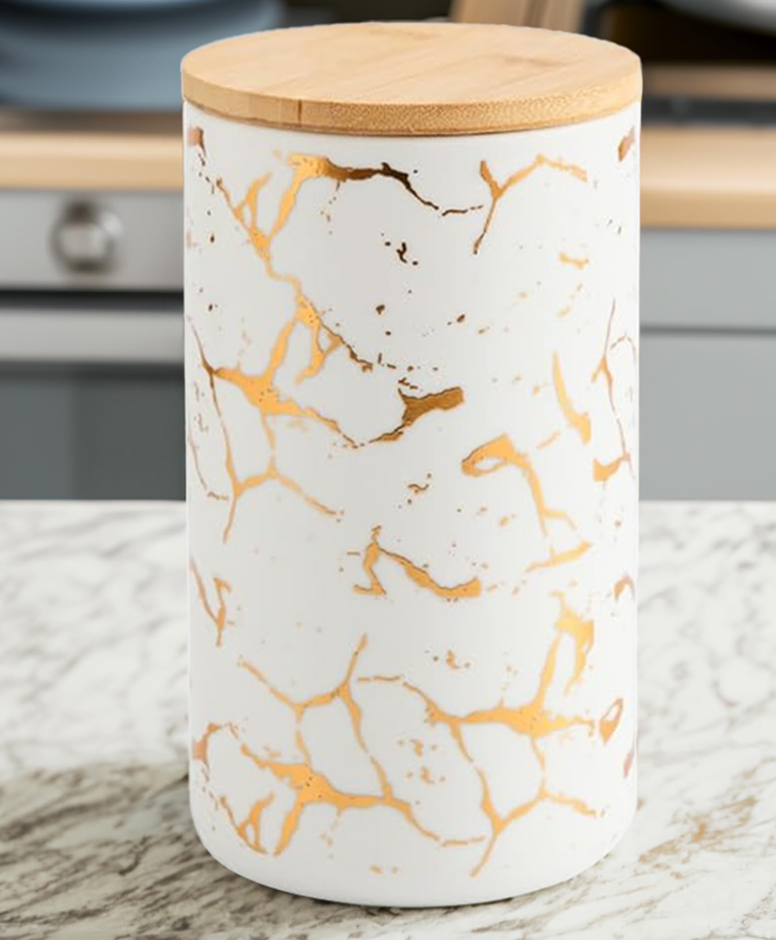 UMAI Ceramic Jar | 1000ml | White with print | YX13-L-WT-image-49