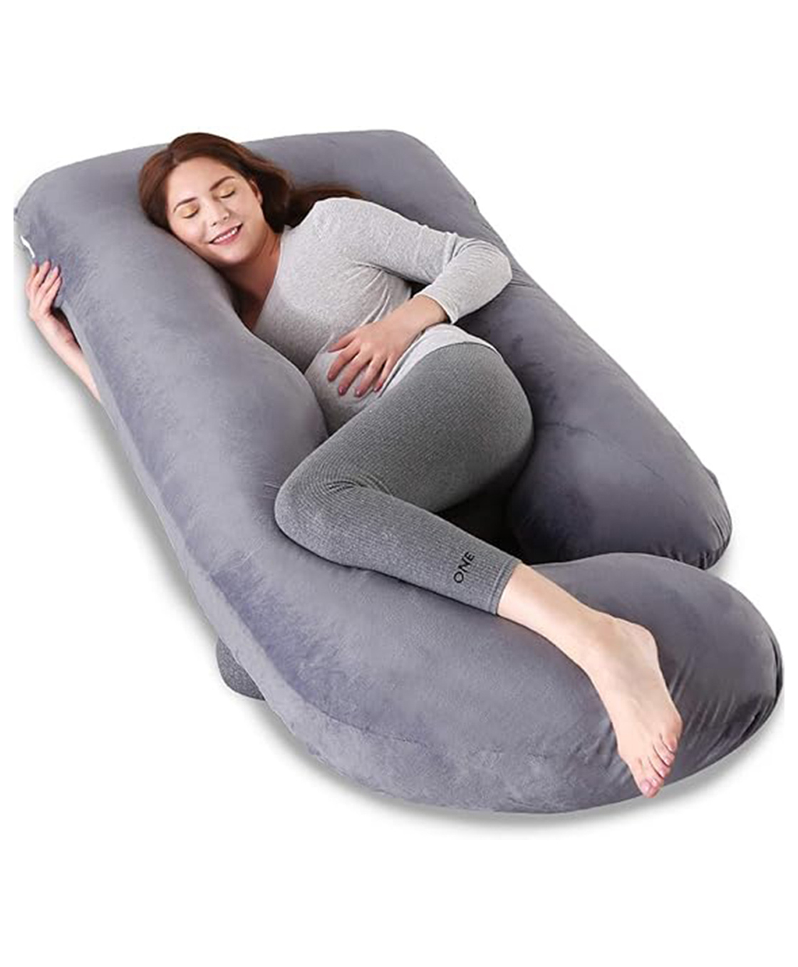 DearJoy Full Body G Shape Maternity Pillow/ Pregnancy Pillow - Grey-picture-5