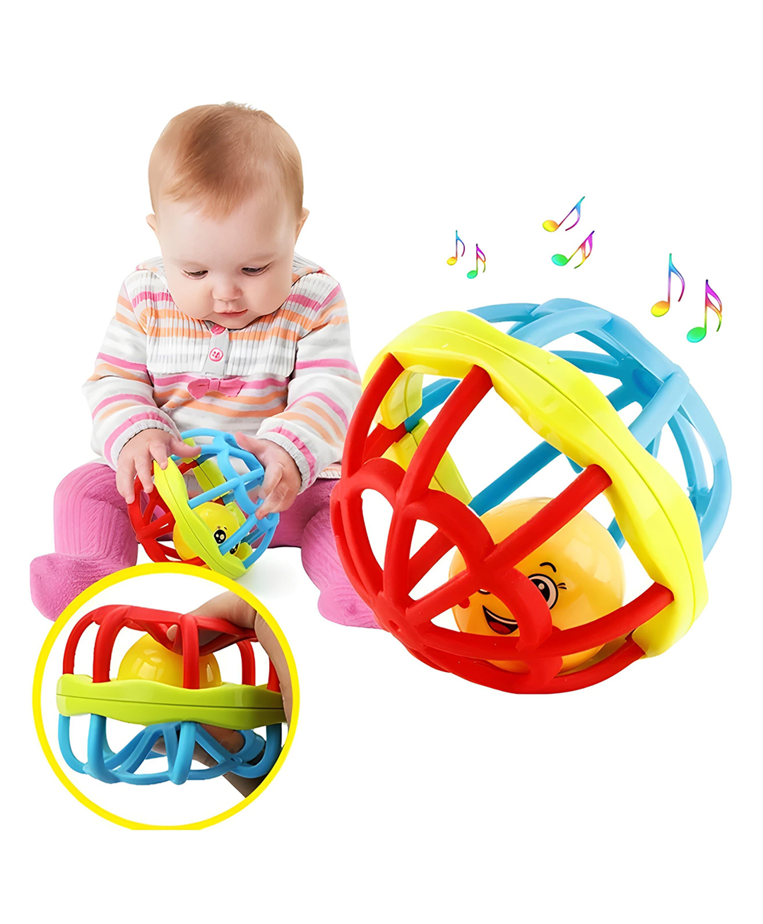 YAMAMA Ball Rattle Toy Set For Babies And Kids Rattle Baby Toy Colourful Non-Toxic Rattle Bell Cartoon Toy Educational Toy For Baby Learning Toy For Toddlers Educational Toy for New-born Baby  (Pack of 2 pcs  Multicolor And Design May Vary)-picture-28