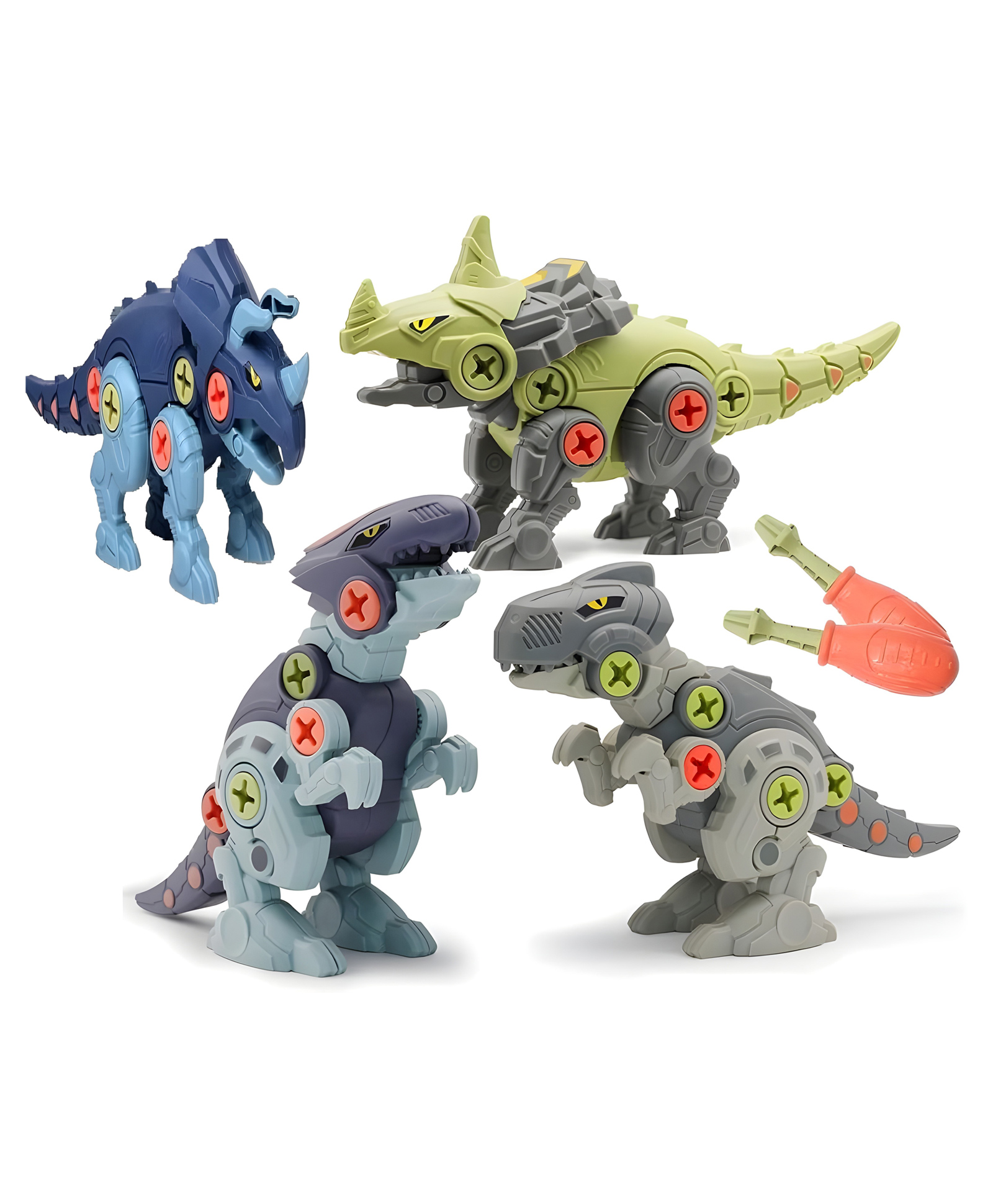 YAMAMA DIY Dinosaur Toy With Screwdriver Building Learning Unique Dinosaur STEM Toys  (Pack of 4  Color And Design May Vary)-image-17