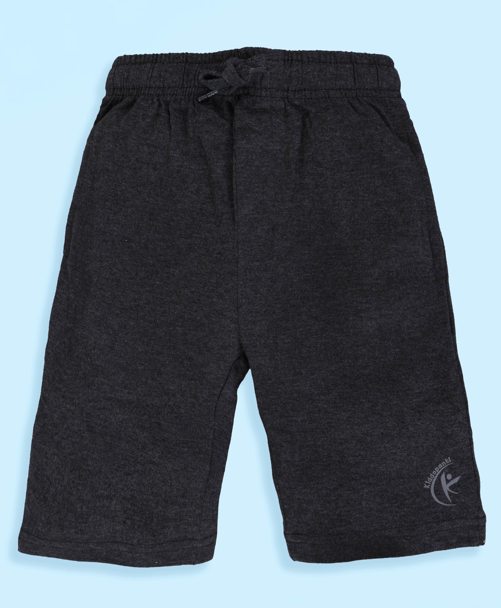 Kiddopanti Solid Shorts - Anthra Melange Black-image-47