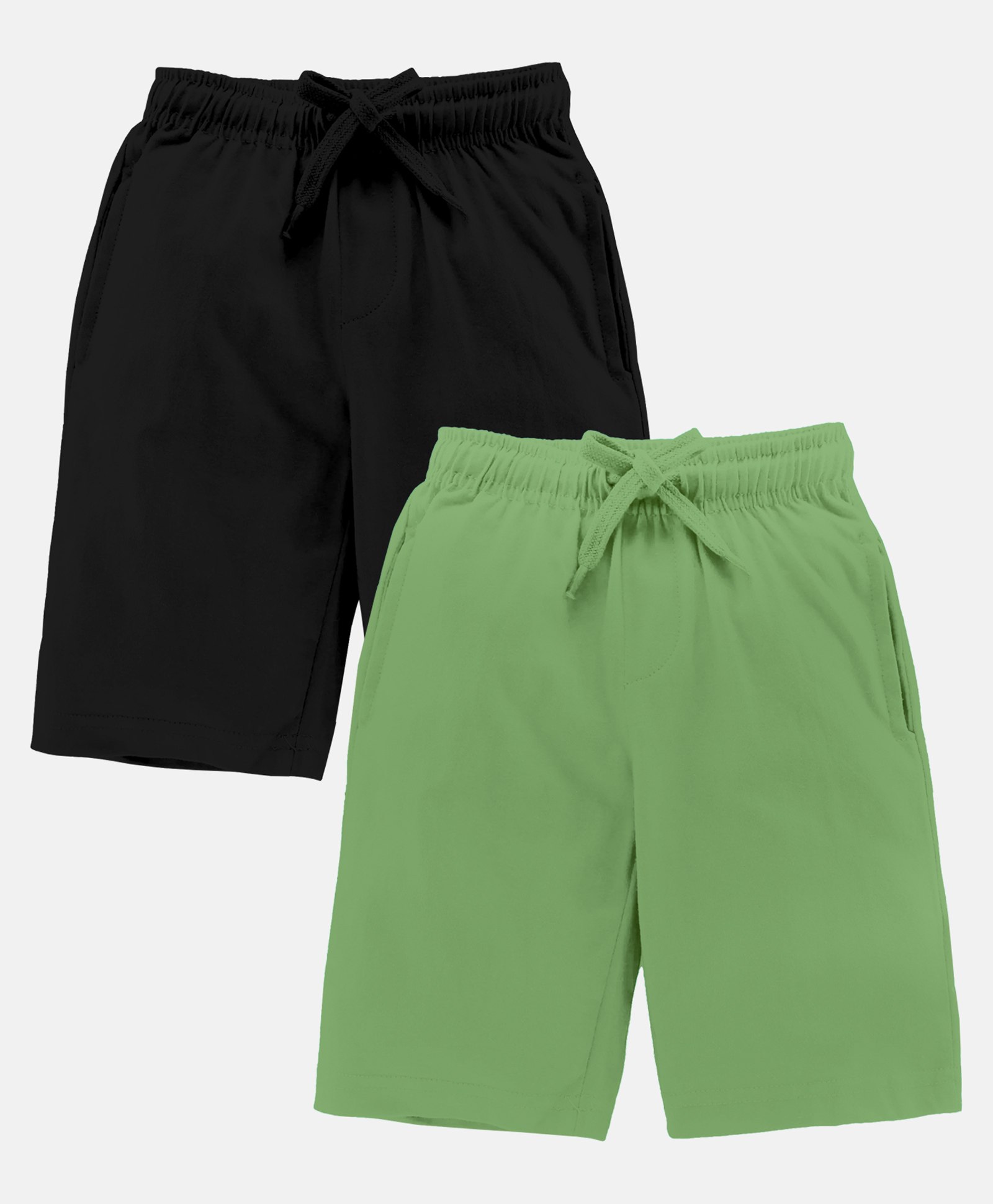 Kiddopanti Pack Of 2 Solid Shorts - Jet Black & Quite Green-picture-26