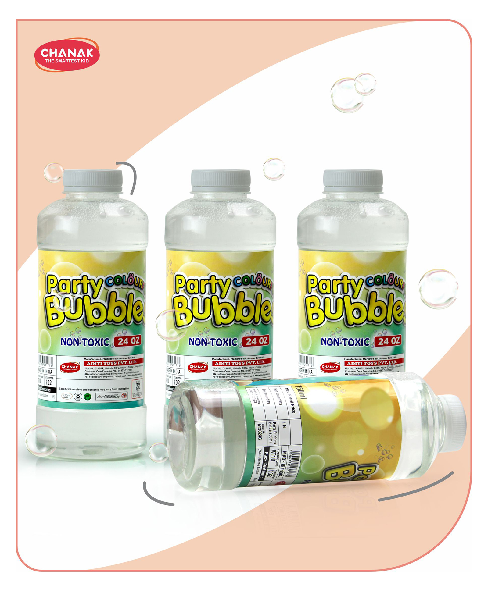 Aditi Toys Bubble Liquid Solution Bottle, 3000ml Of Colorful Bubbles Solution, Bubble Refill Bottle, Bubble Maker Liquid For Guns & Camera For Kids Above 3 Years, Bis Approved (4 X 750ml)-image-11
