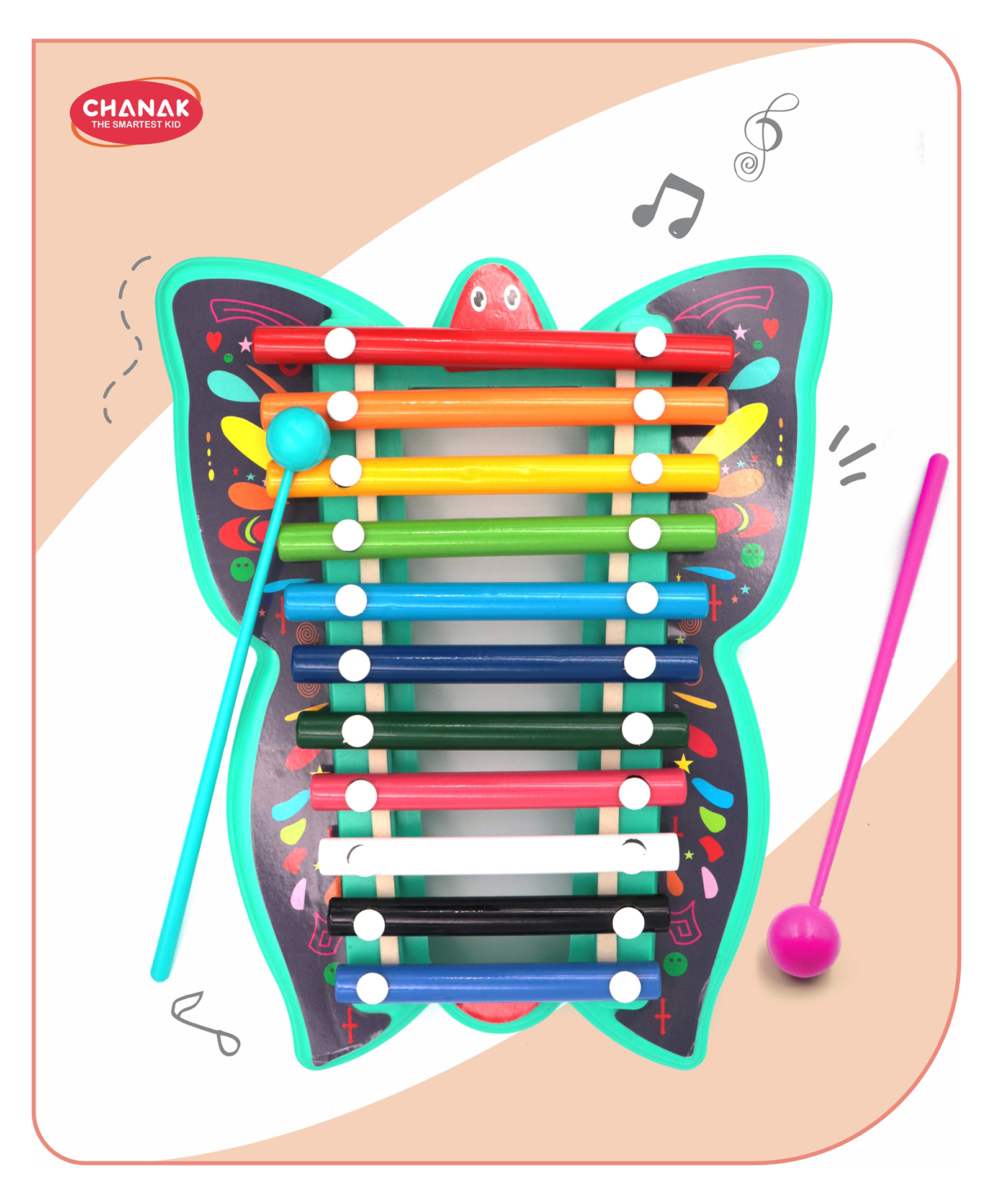 Aditi Toys Musical Butterfly Xylophone Toy, Plastic Butterlfy Xylophone For Kids, Musical Butterfly Xylophone For Kids, Non-Toxic Suitable For Kids Above 3 Years, Bis Approved (Butterfly Xylophone Blue)-picture-20