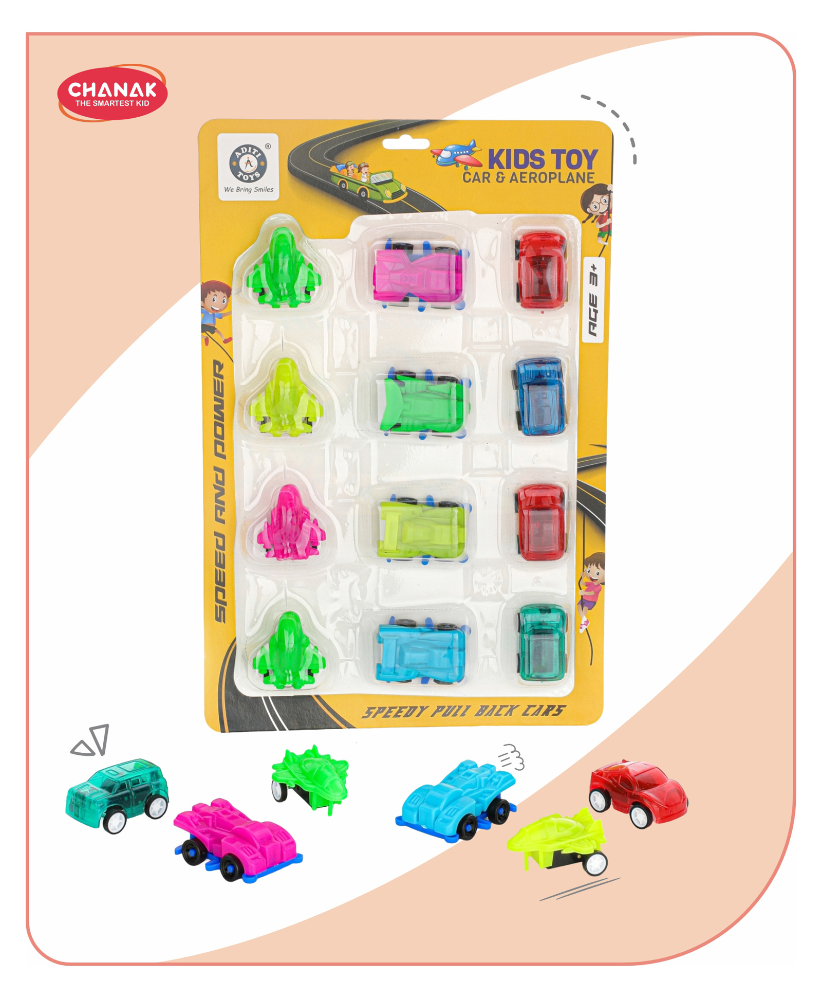 ADITI TOYS PVC Car & Airplane for Kids Toy Speed and Power Speedy PVC Car Age 3+-picture-16