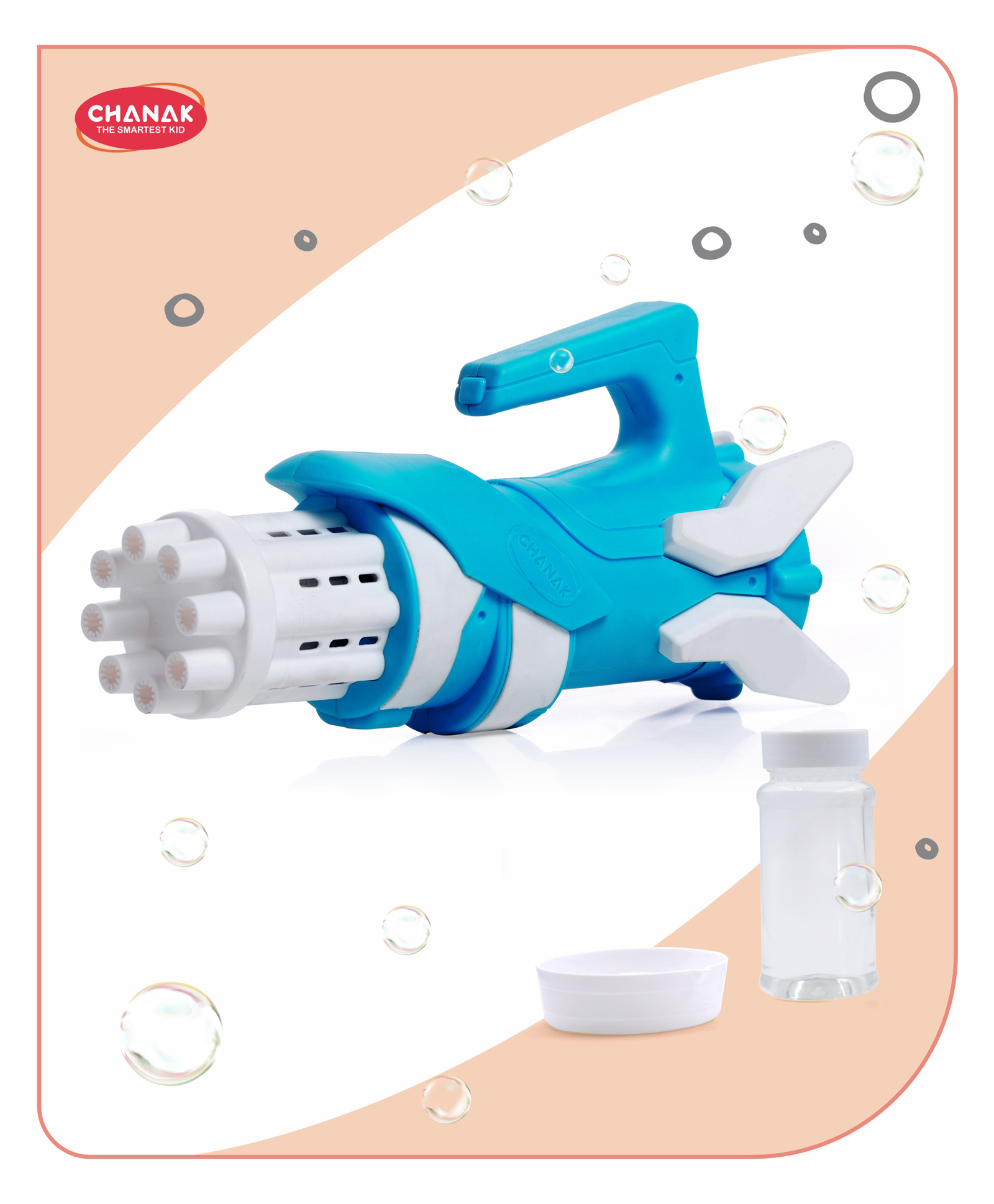 Aditi Toys Gatling Bubble Gun For Kids, 8- Hole Bubble Gun Toy For Kids Bubble Machine For Indoor & Outdoor Play, 100% Safe & Skin Friendly (Bubble Solution Included), Bis Approved (Light Blue)-picture-24