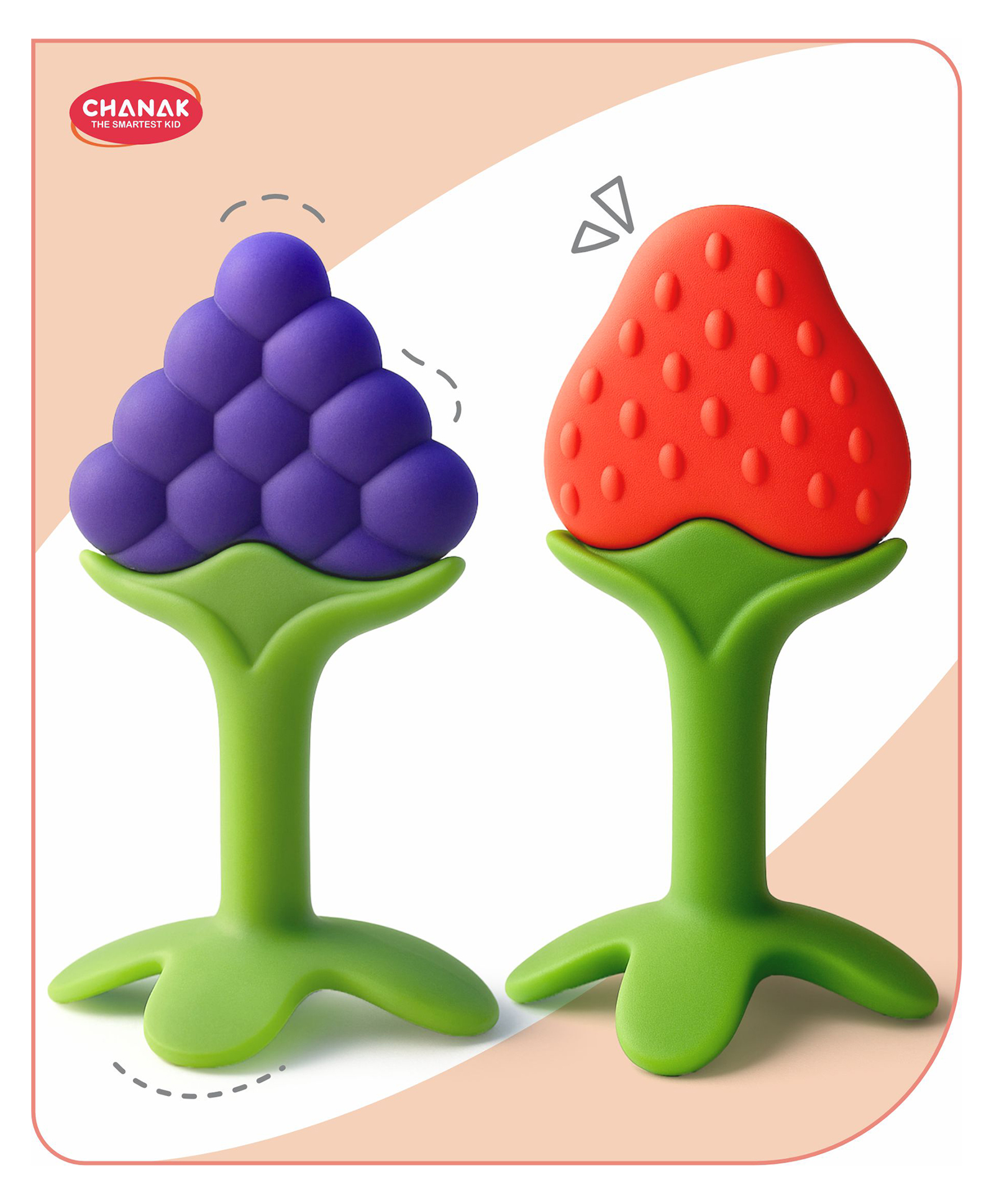 Aditi Toys Baby Silicone Teether, Fruit Teether For Toddlers,100% Food Grade Silicone Teether, Non-Toxic & Latex Free Suitable For Kids Above 6 Months, Bis Approved. (Red & Blue)-picture-27
