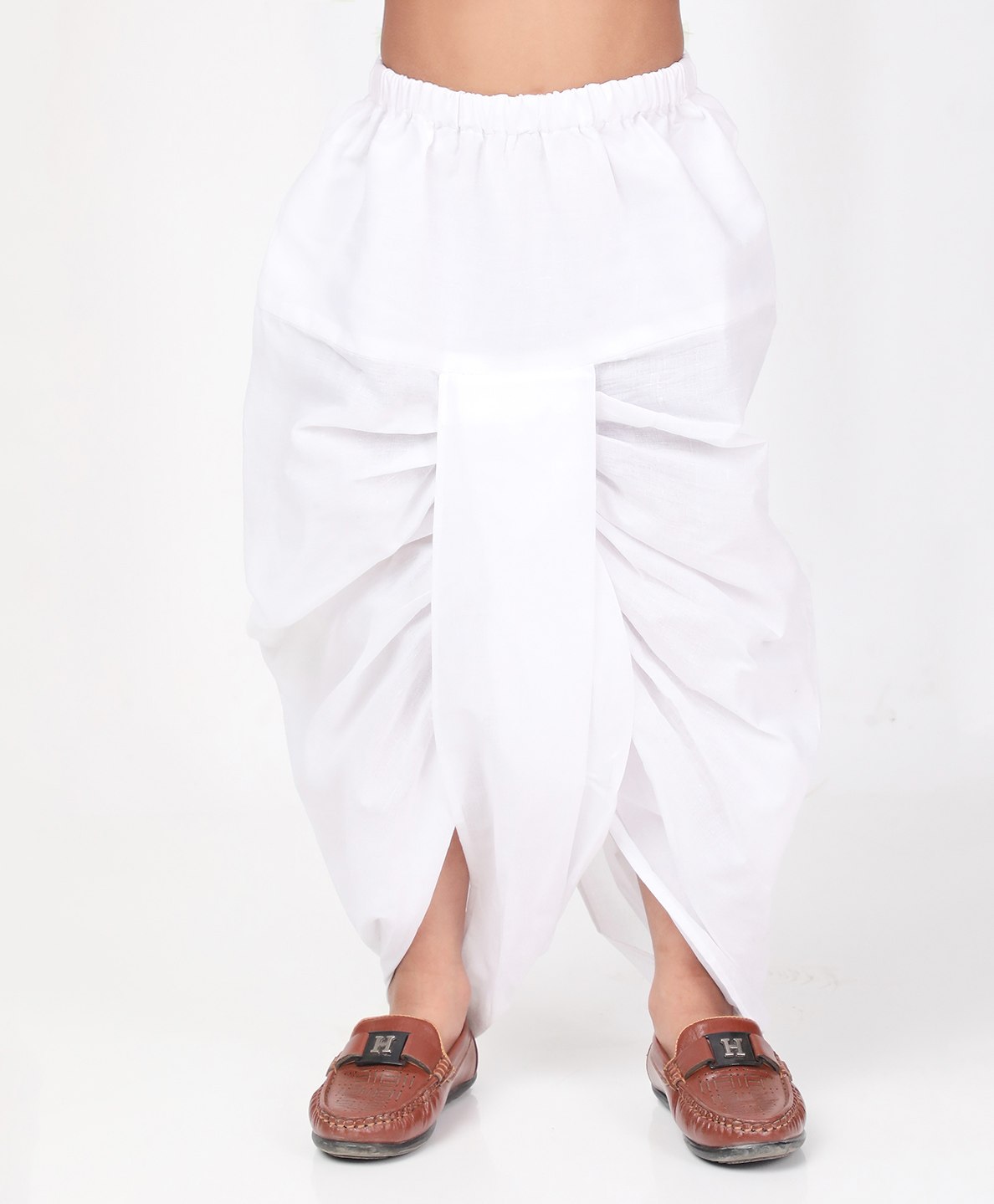 KID1 Solid Dhoti - White-image-32