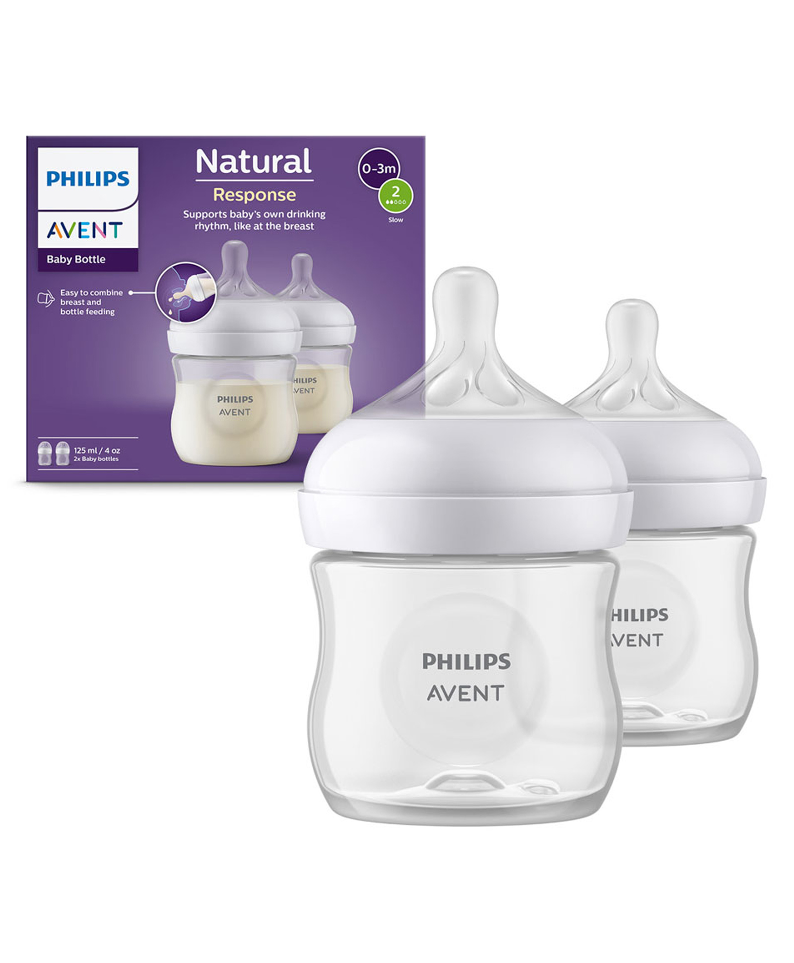 Philips Avent Natural Response Baby Feeding Bottle Baby Milk Bottle for Newborns Pack of 2 - 125 ml-image-21