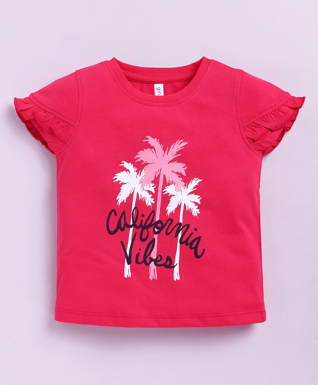 giniekids Cotton Jersey Half Sleeves Trees Printed Top - Red-image-48
