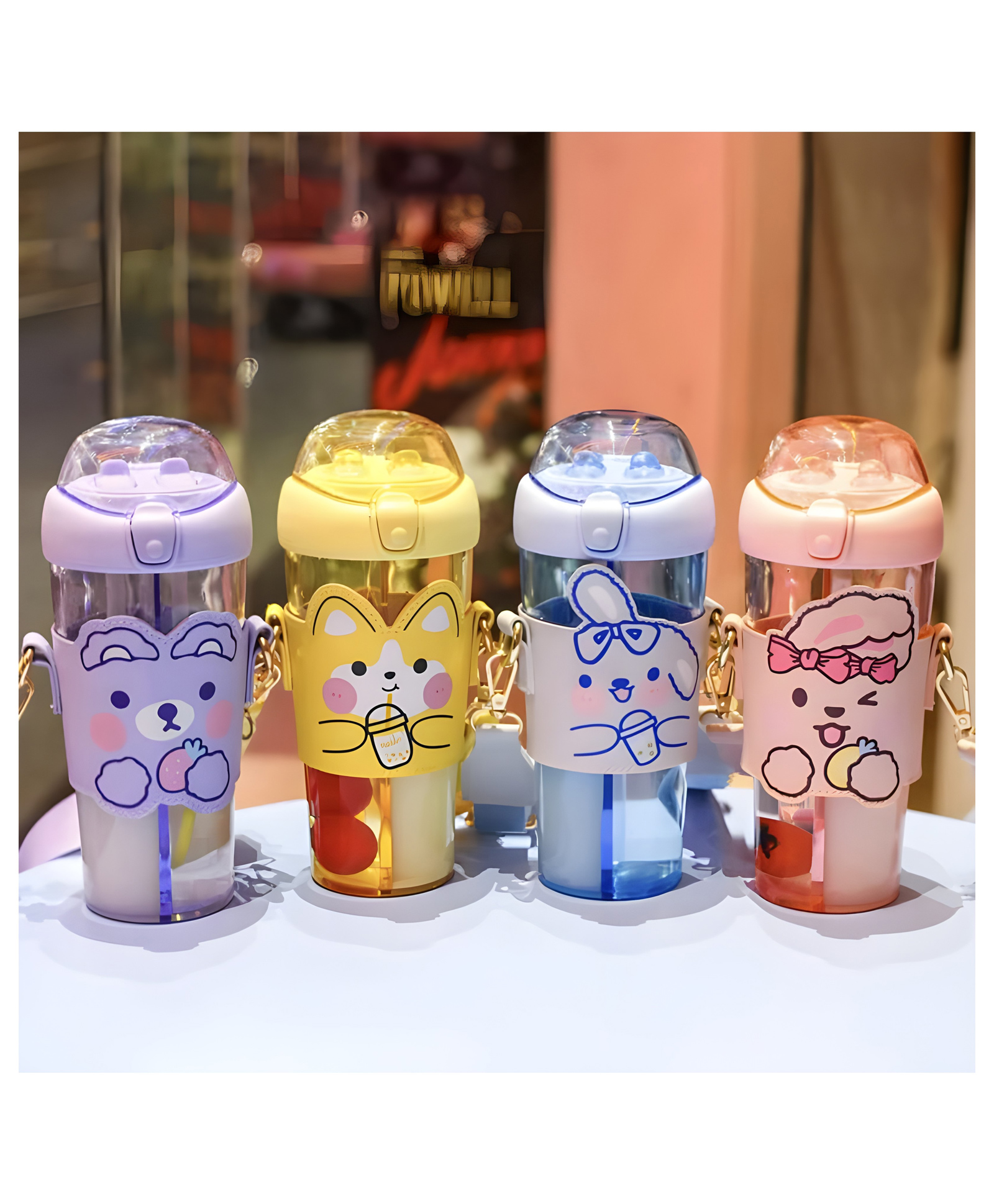 YAMAMA 2 Compartment Sipper Bottle BPA Free Drinking Bottle for Kids And Kids  530 ml  Color May Vary-image-10