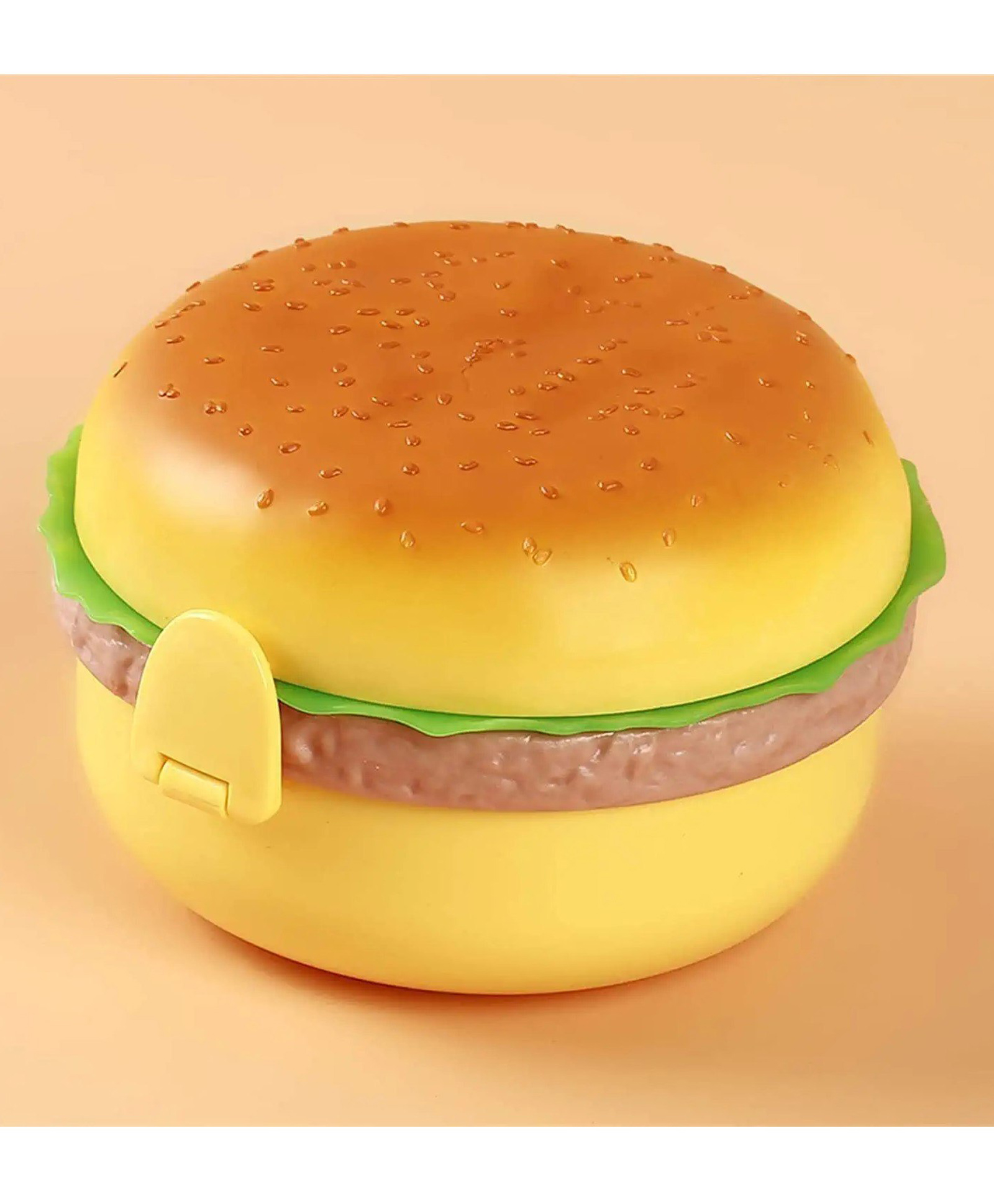 YAMAMA Lunch Box Round Burger Shape Lunch Box For Kids Adults Portable Lunch Box Easy To Carry 1000 ml  Multicolor-image-6