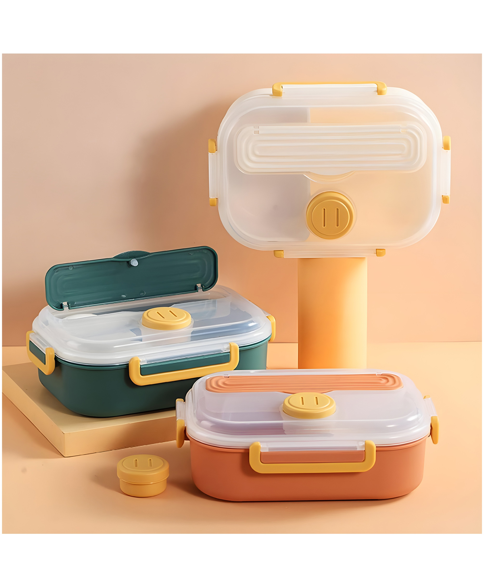 YAMAMA Pot-Pot Leak-Proof Lunch Box Modern Design Easy To Carry Portable Lunch Box  Color May Vary-image-42