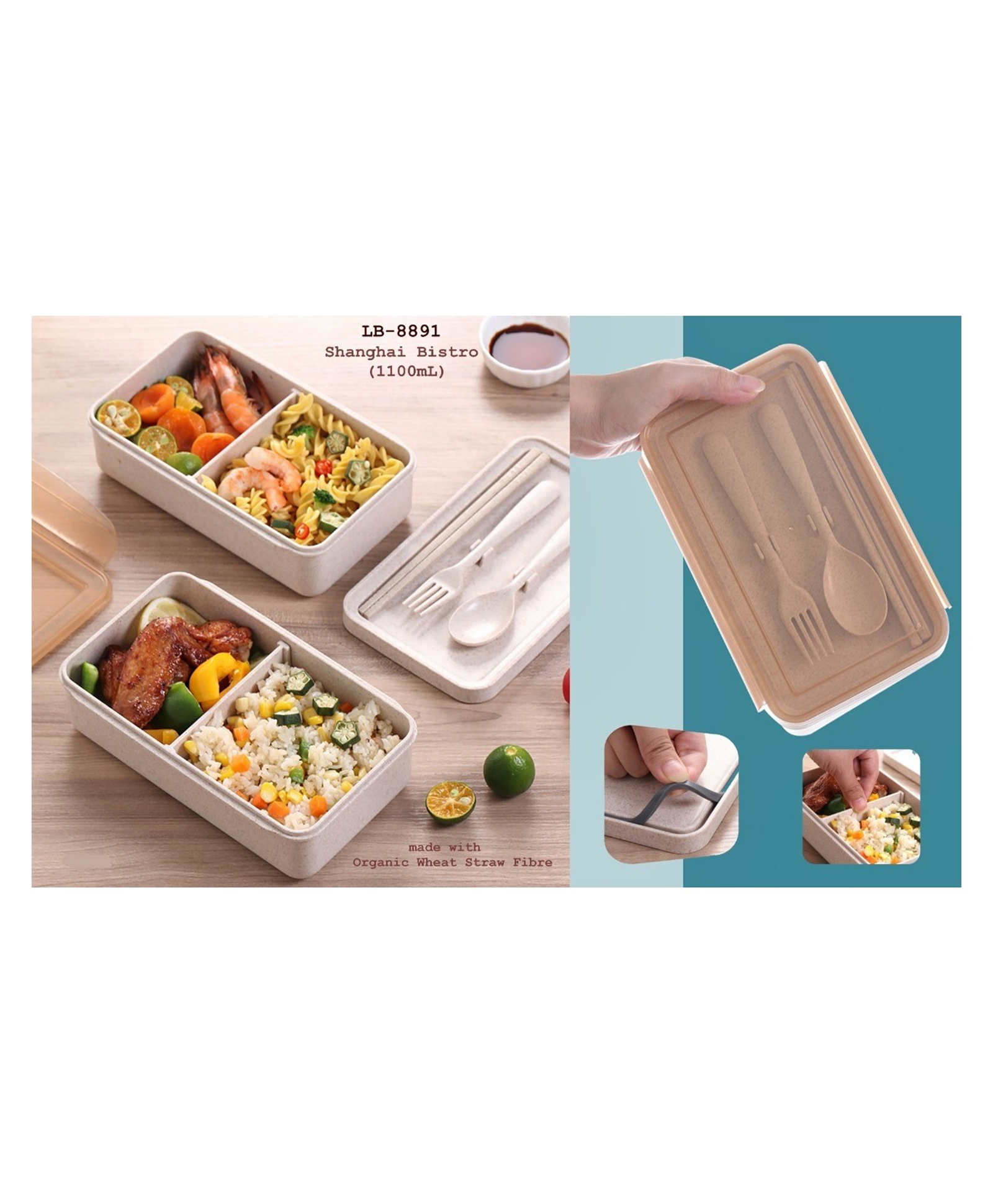 YAMAMA Lunch Box Shanghai Bistro Lunch Box Wheat-Fibre Lunch Box Portable Lunch Box 1100 ml  (Pack of 1 - Multicolor)-image-28