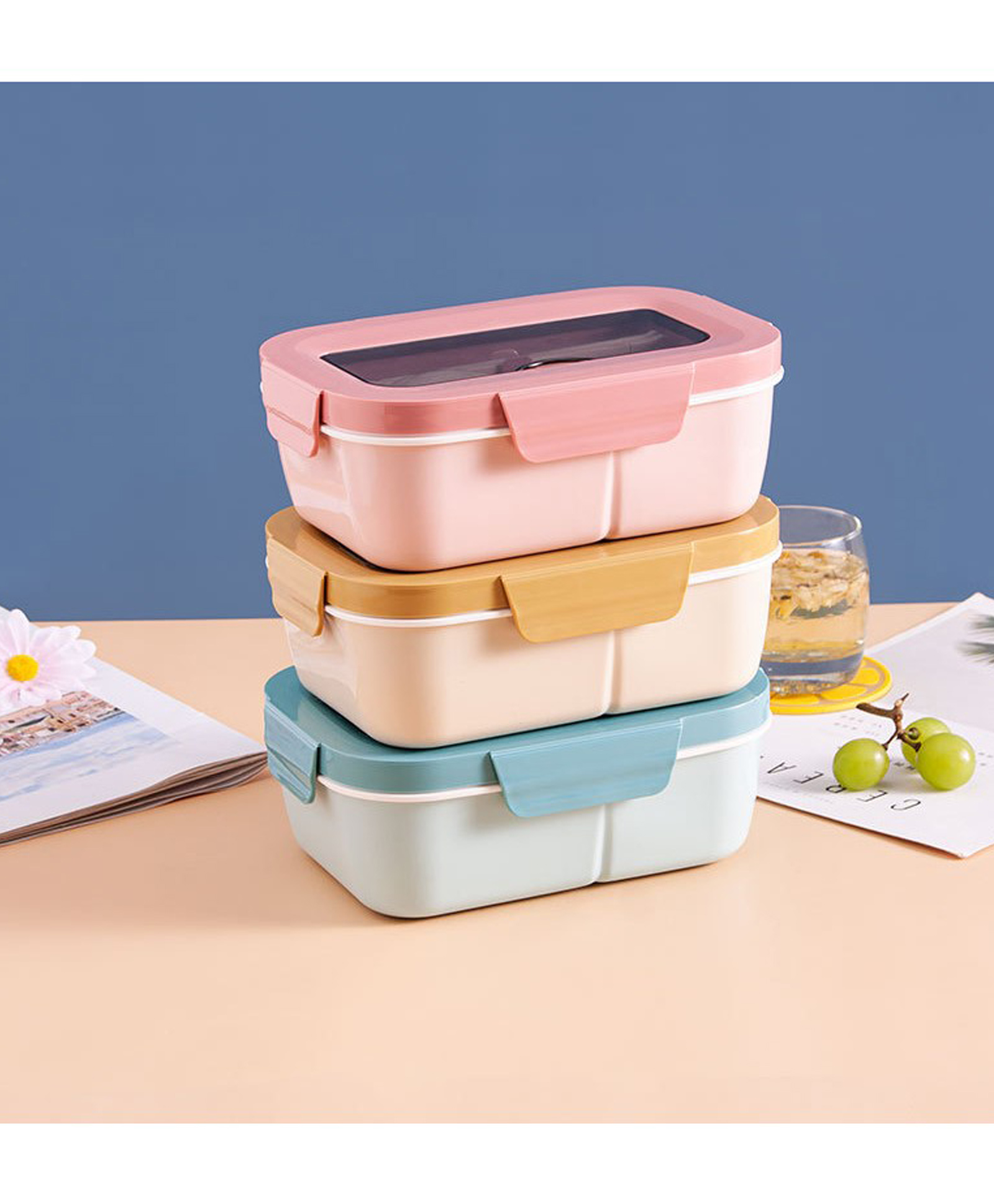 YAMAMA Lunch Box Modern Design Easy To Carry Sweet And Sassy Lunch Box Portable Lunch Box 1100 ml  (Pack of 1  Color May Vary)-image-31