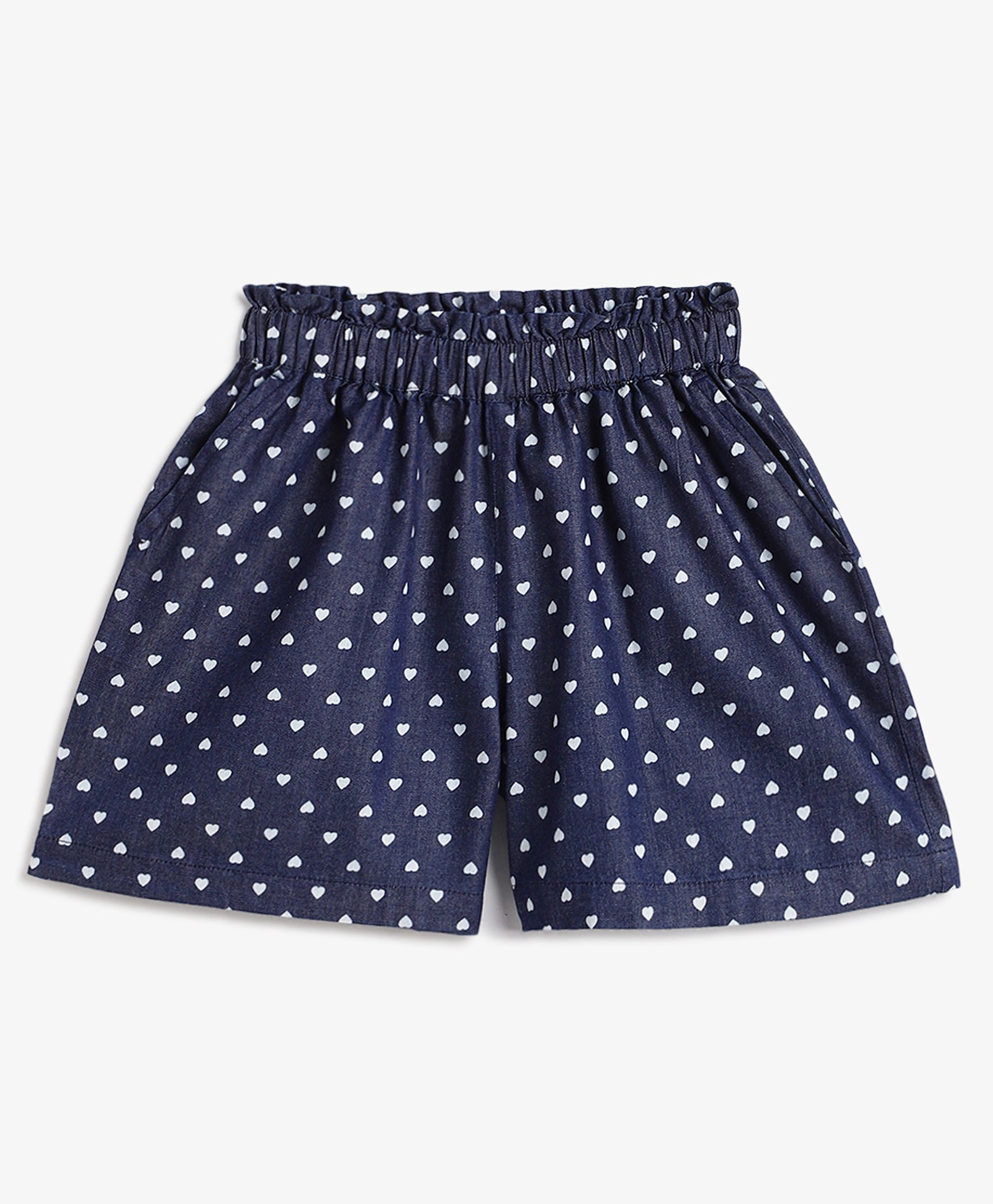 Campana 100% Cotton Heart Printed Shorts - Denim Blue-picture-18