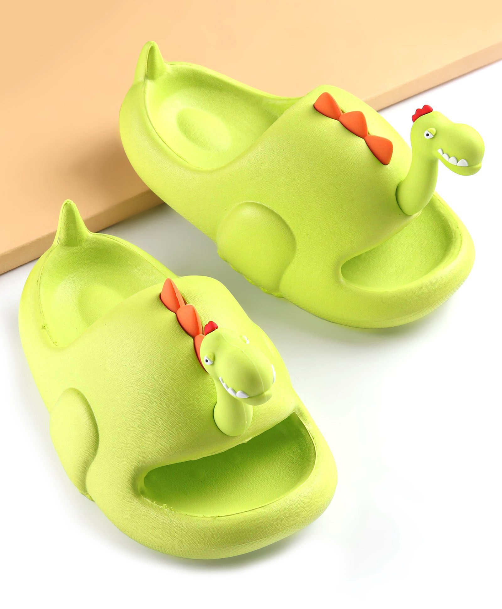 Oh! Pair Slip On Clogs Dino Applique - Green-picture-14
