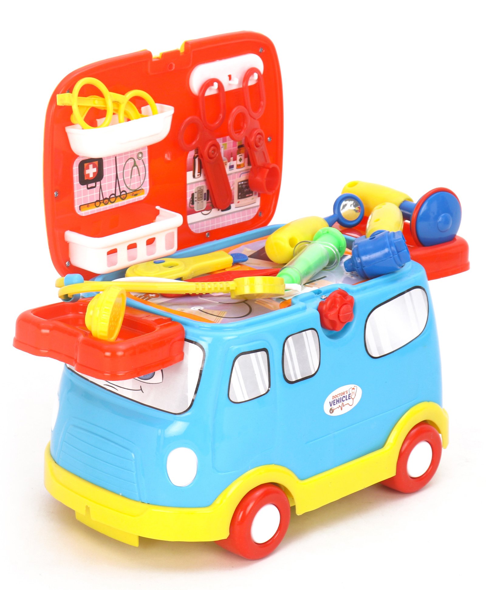Mamma Mia 2 in 1 Doctors Role Play  Vehicle Set of 16 - Multicolour