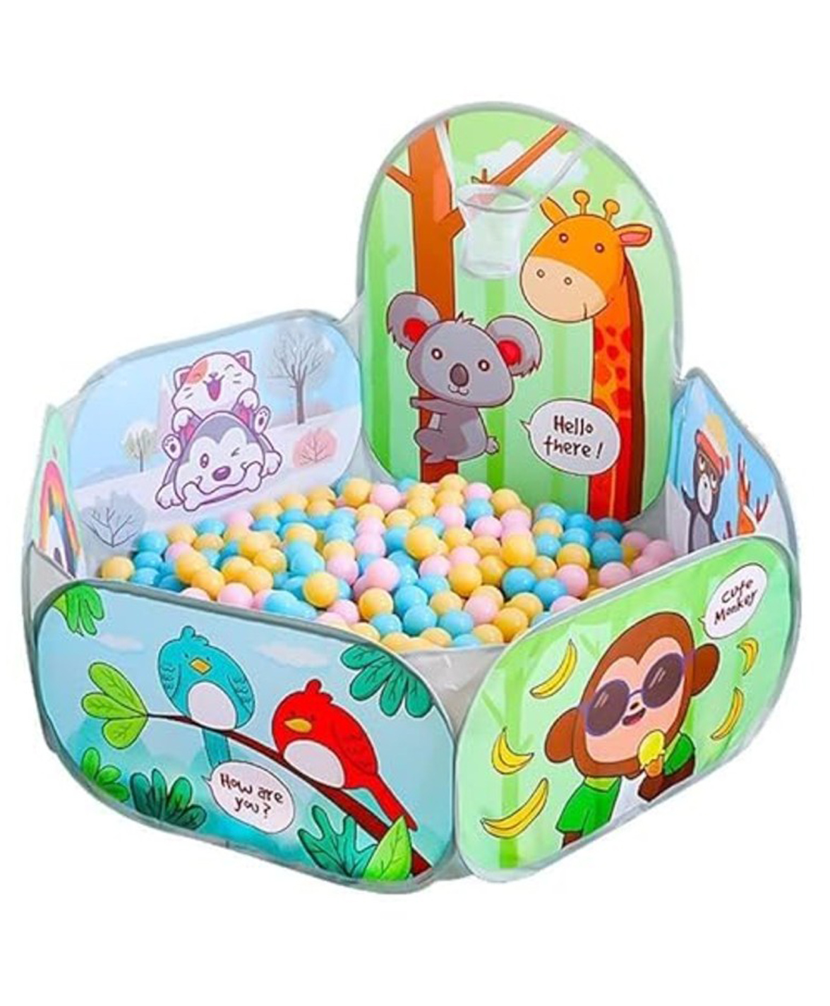 BabyGo Kids Jungle Basketball Pool for Kids Play Tent House (without ball) - Green-picture-17