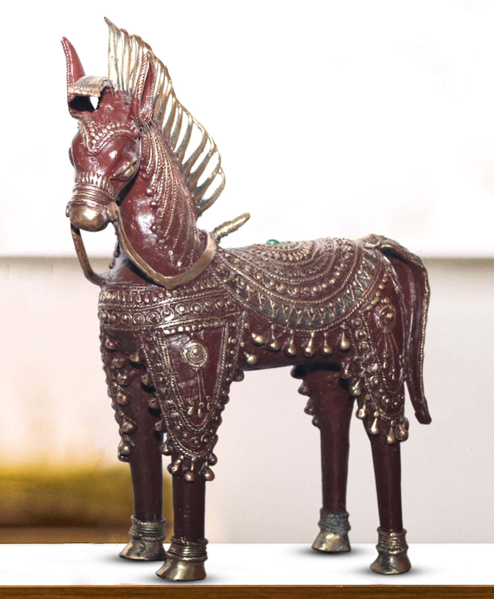 shree kala home décor Shree Kala Home Decor Ray of the Sun Brass Horse Statue  Horse Brass Metal Statue-picture-10