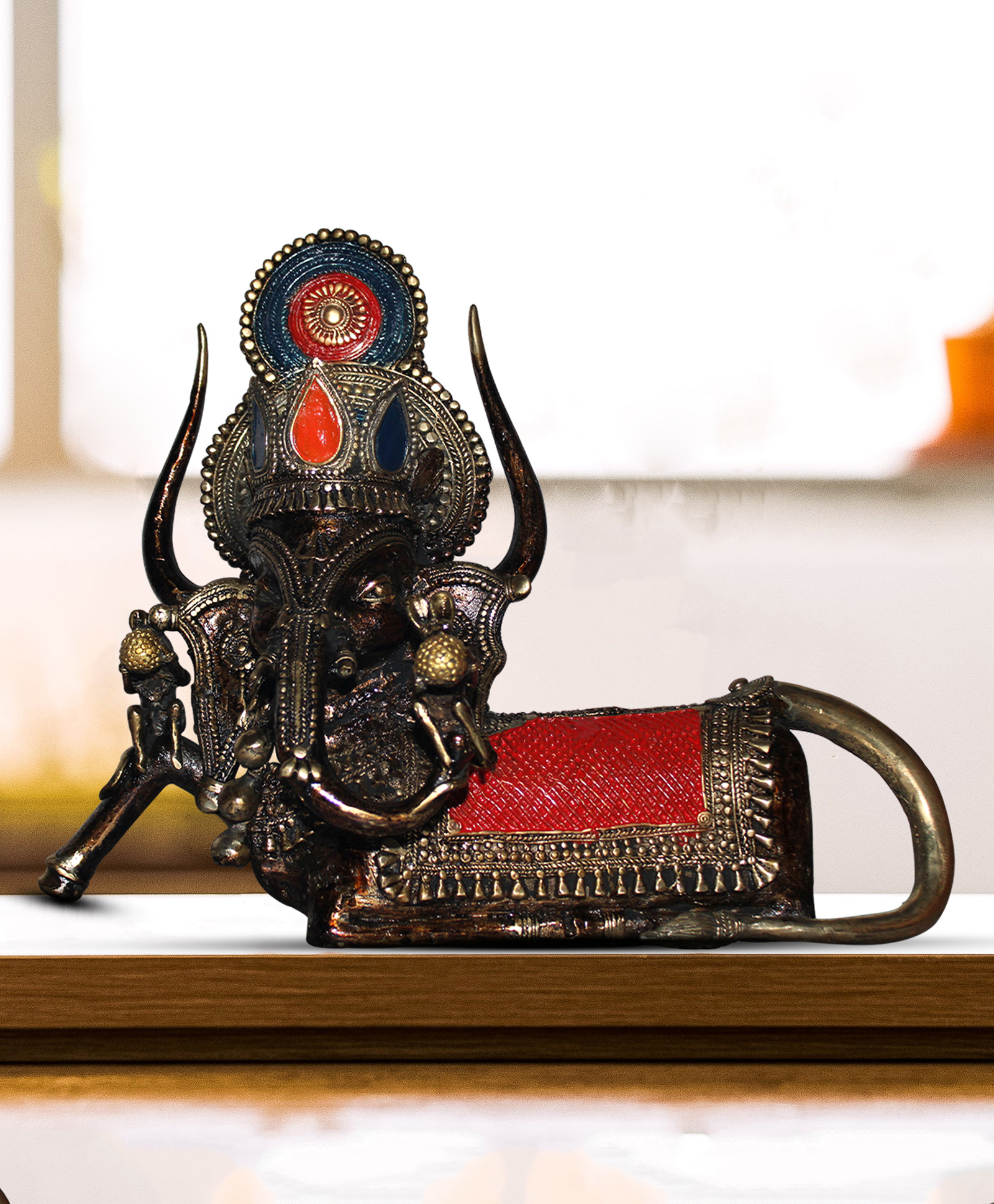 shree kala home décor Shree Kala Home Decor Home Decor with Handcrafted Brass Nandi Statue & Behrupiya Ganesha Statues-picture-28