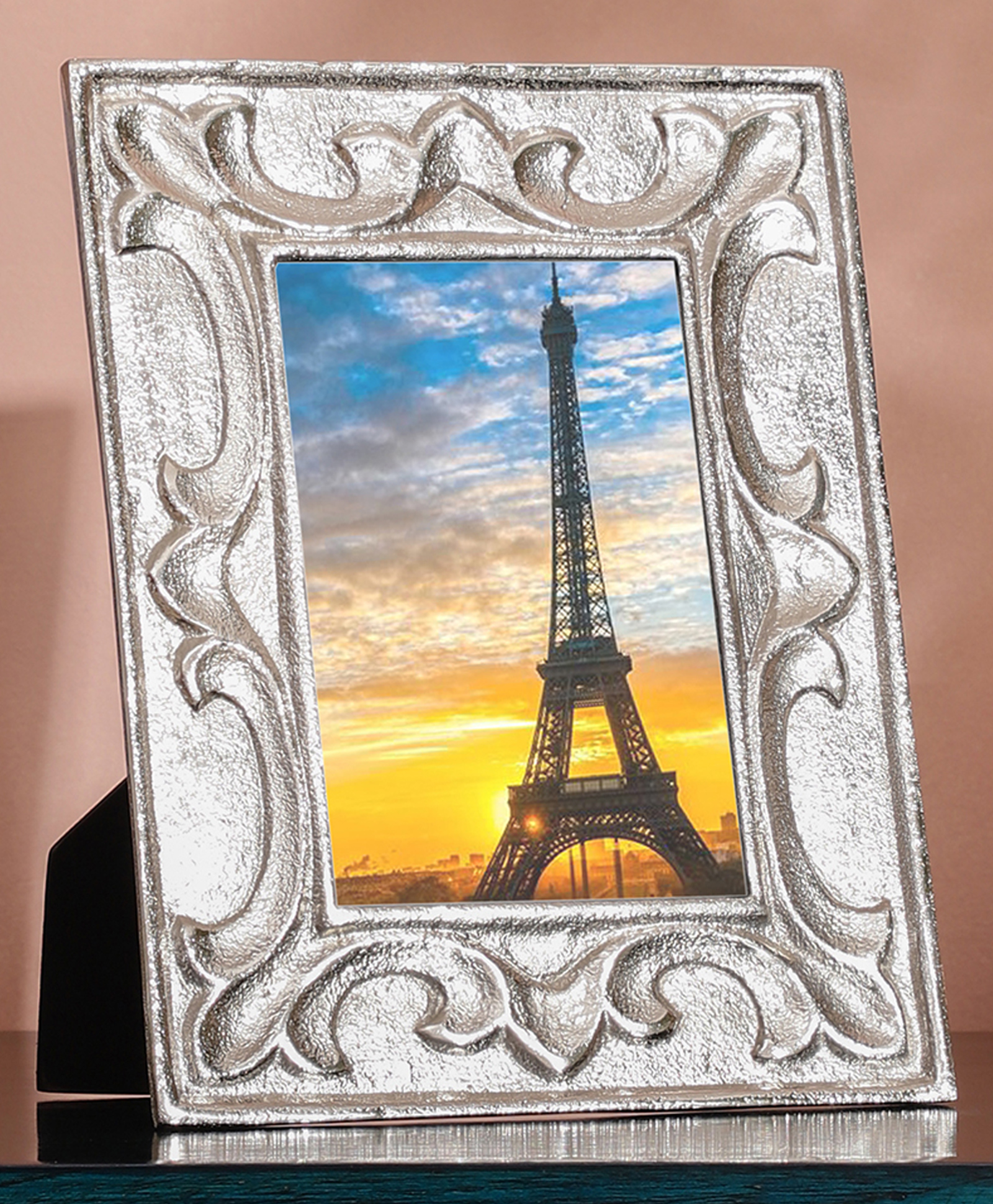 De Maison Decor Leaf Pattern Photo Frame Silver  Small Size-image-39