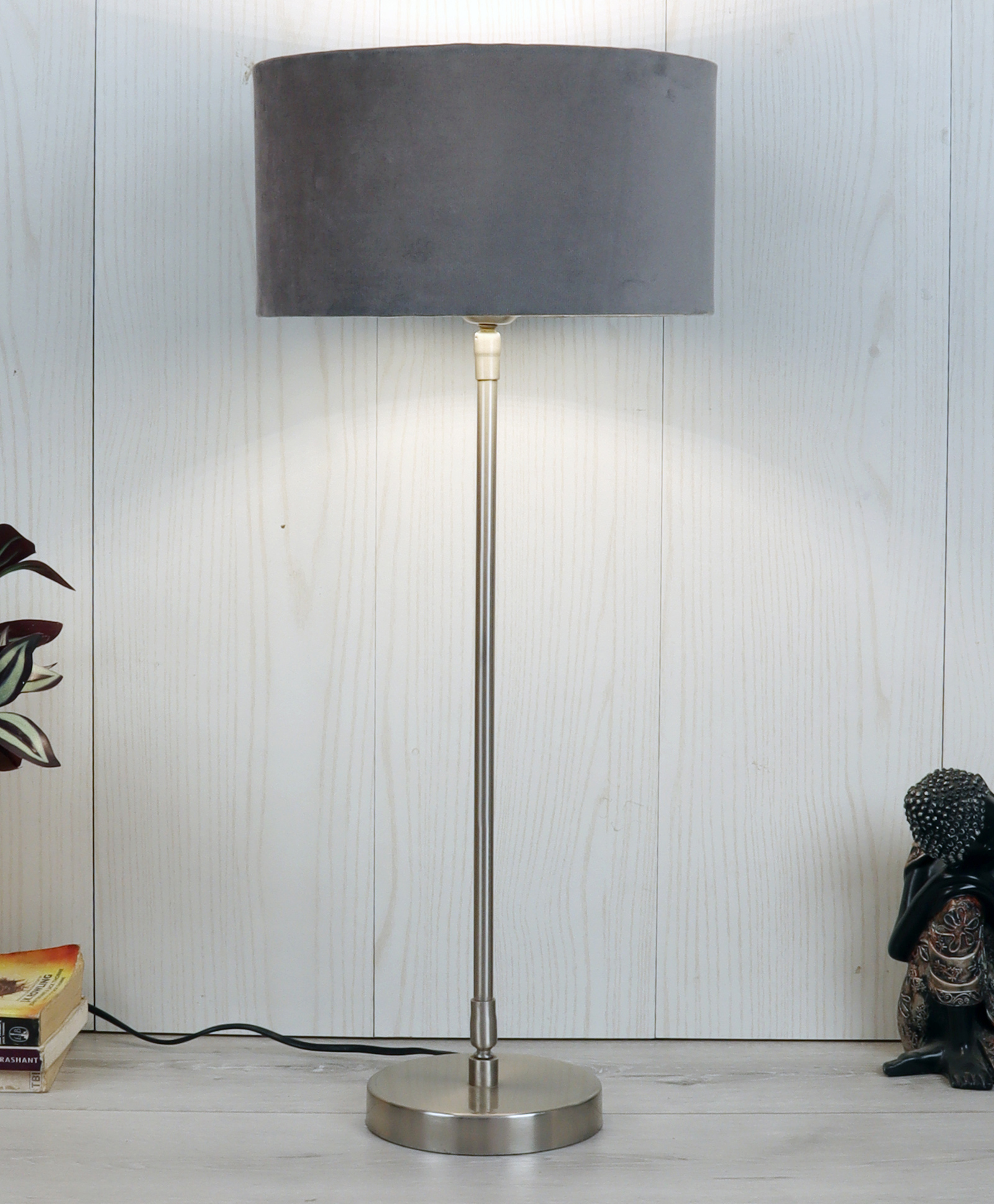 De Maison Decor The "Large Silver MJ  Lamp" with Grey velvet shade by Deor de Maison - 3.332-image-22