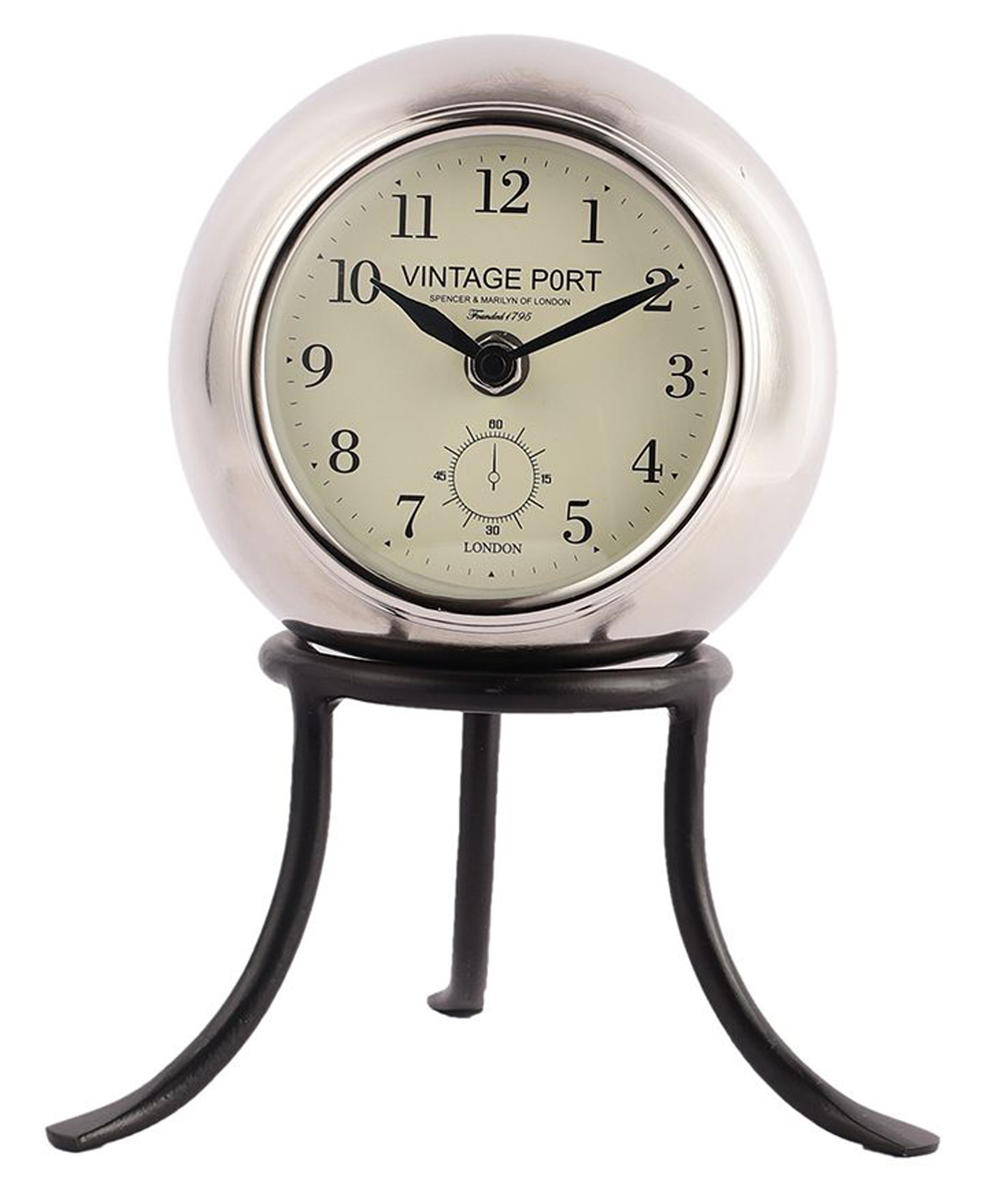 De Maison Décor Seated Sphere Clock in Silver & Black Colour-image-33