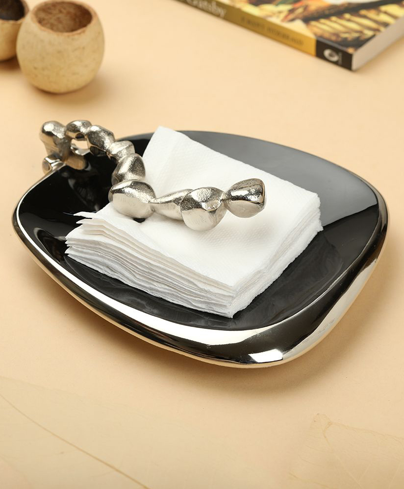 De Maison Décor Stones Serving ware Napkin Holder Silver-image-39
