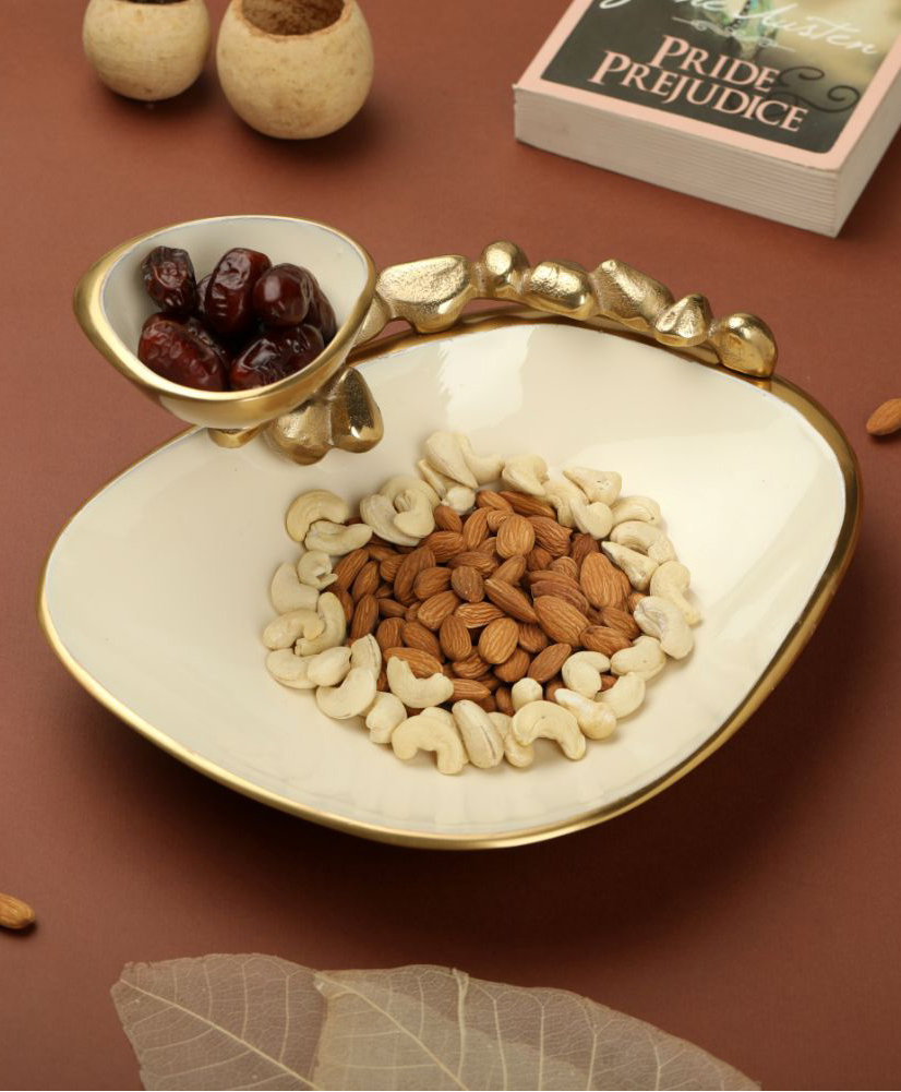 De Maison Decor Stones Serving war Ivory enamle Chip & Dip Platter-picture-36