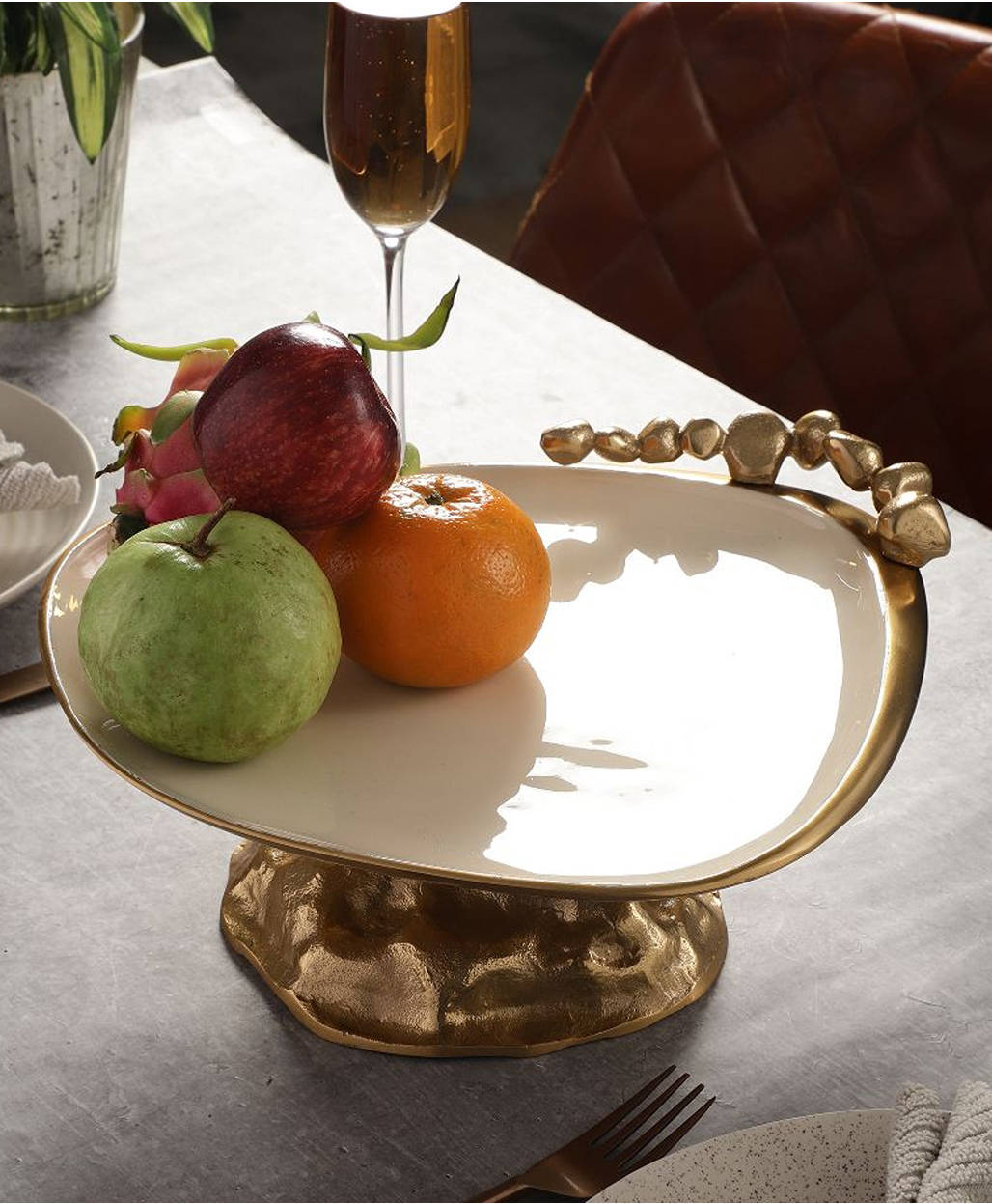 de maison decor De Maison Décor Stones Serving ware Jet Ivory enamle - Cake Stand - 1.6-picture-22