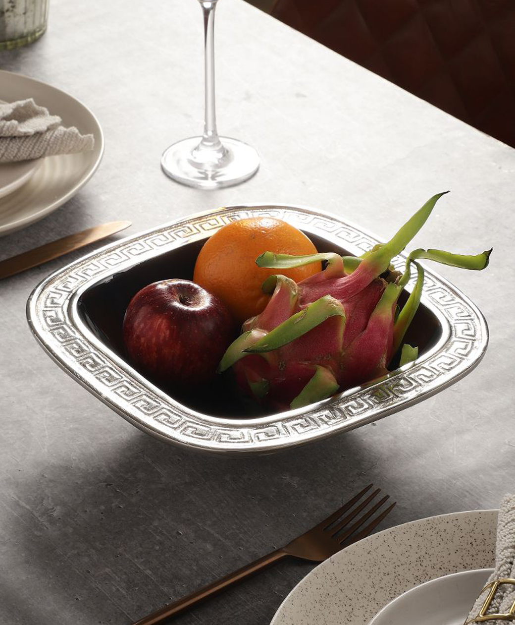 De Maison Decor Versace Design Bowl in Blue Enamle & Silver Finish-picture-42