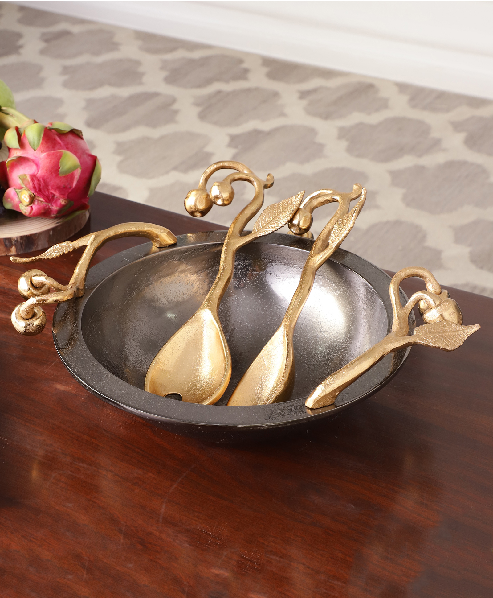 De Maison Decor Cherry Vine Gold Decorative Bowl-image-35