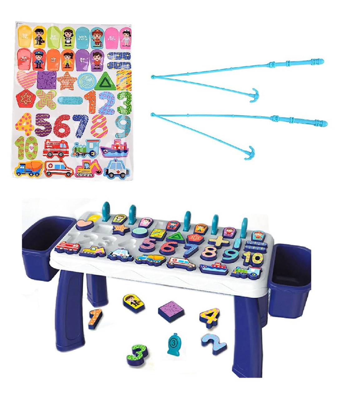 AKN TOYS Fishing Education Table 5 in 1 Early Learning Shape Matching Mathematical Counting Magnetic Toy for kids - Color May Vary-picture-20