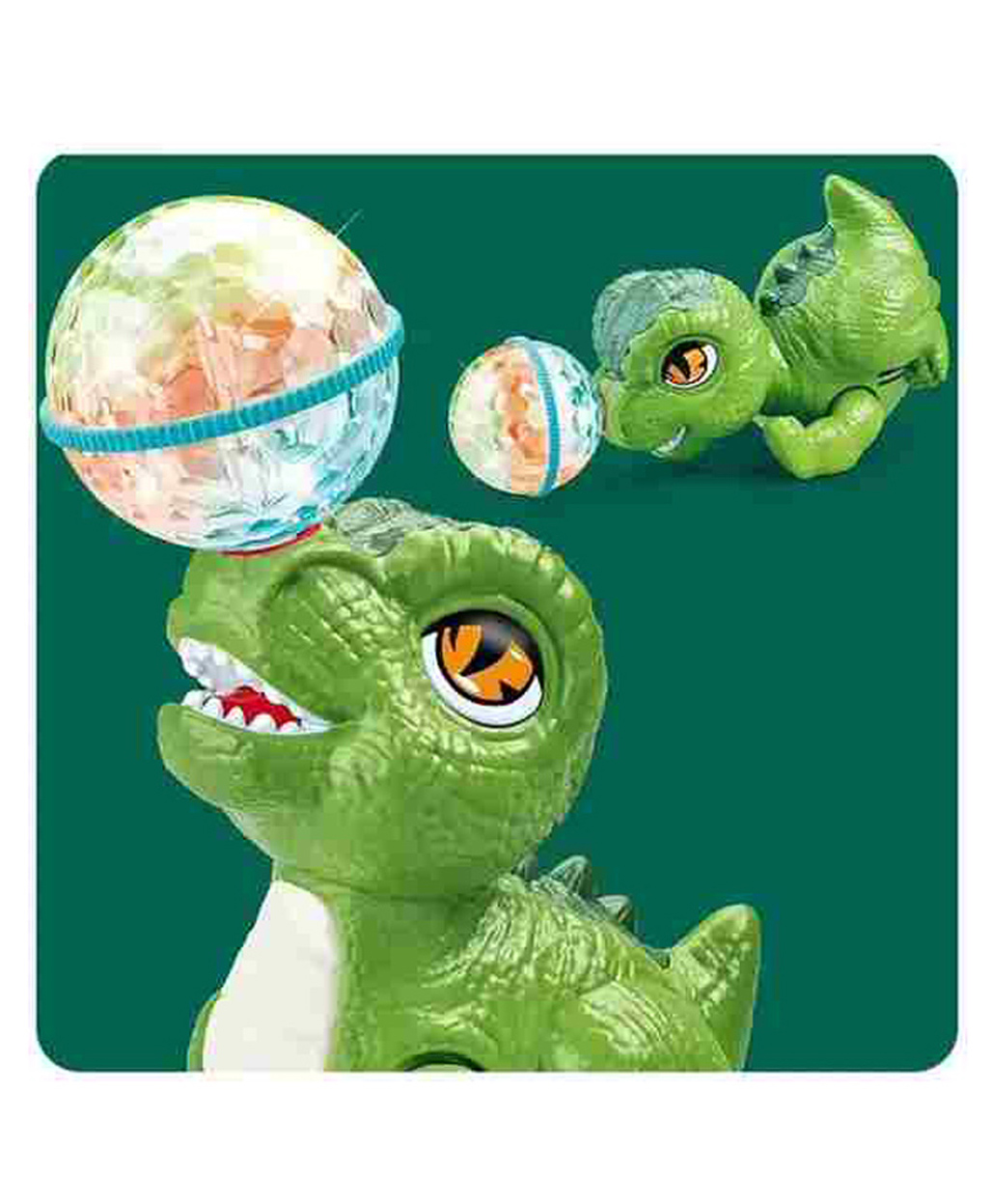 AKN TOYS universal walking top head ball cartoon animal lights musical stunt kids funny 360 degree rotation electric robot dinosaur toy - COLOR MAY VARY-image-34
